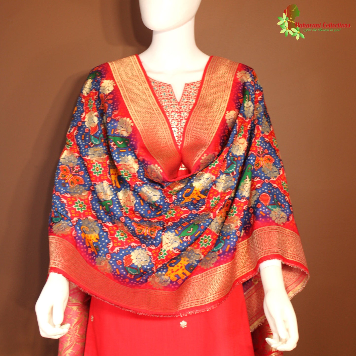 Maharani's Finest Silk Pant Suit - Red (L)