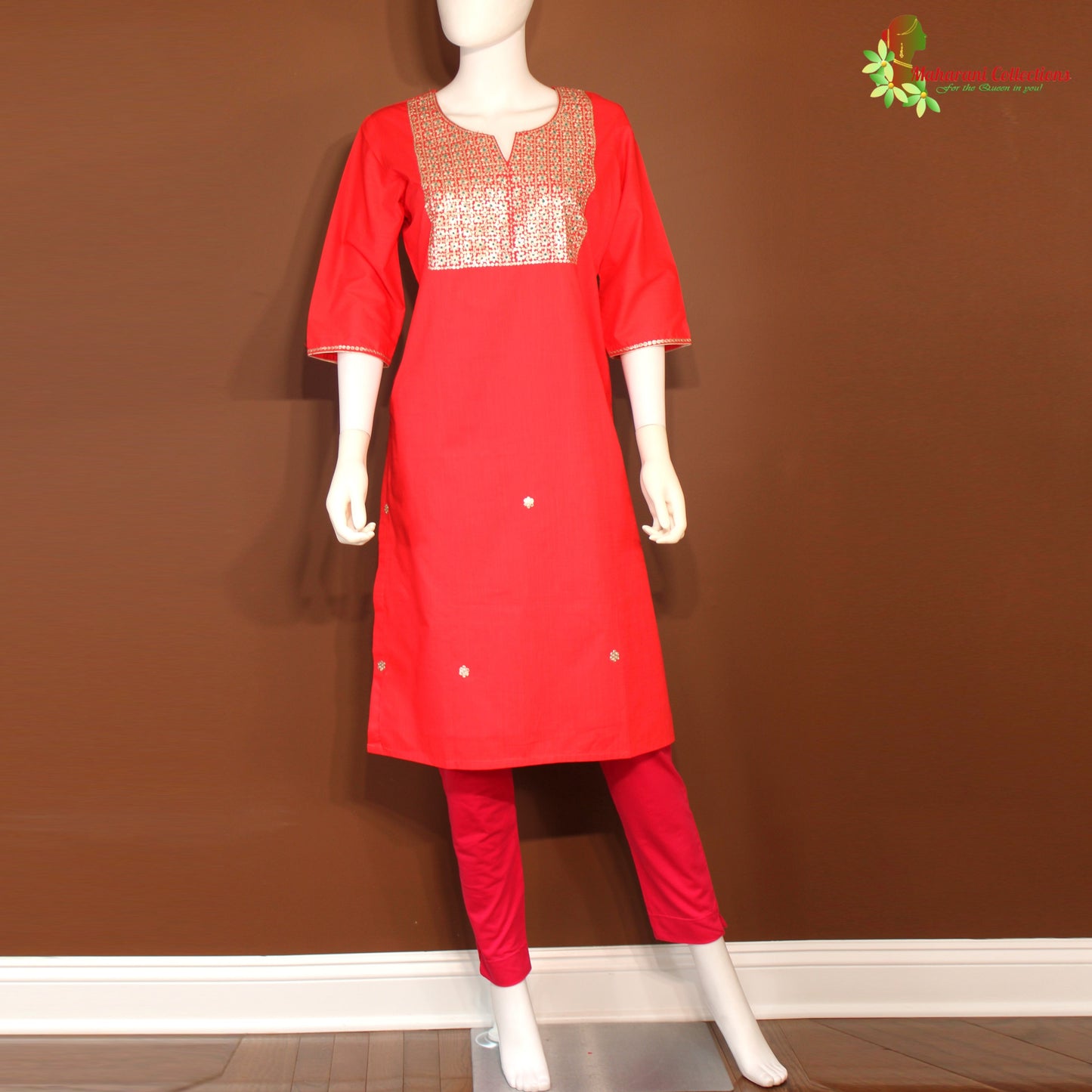 Maharani's Finest Silk Pant Suit - Red (L)