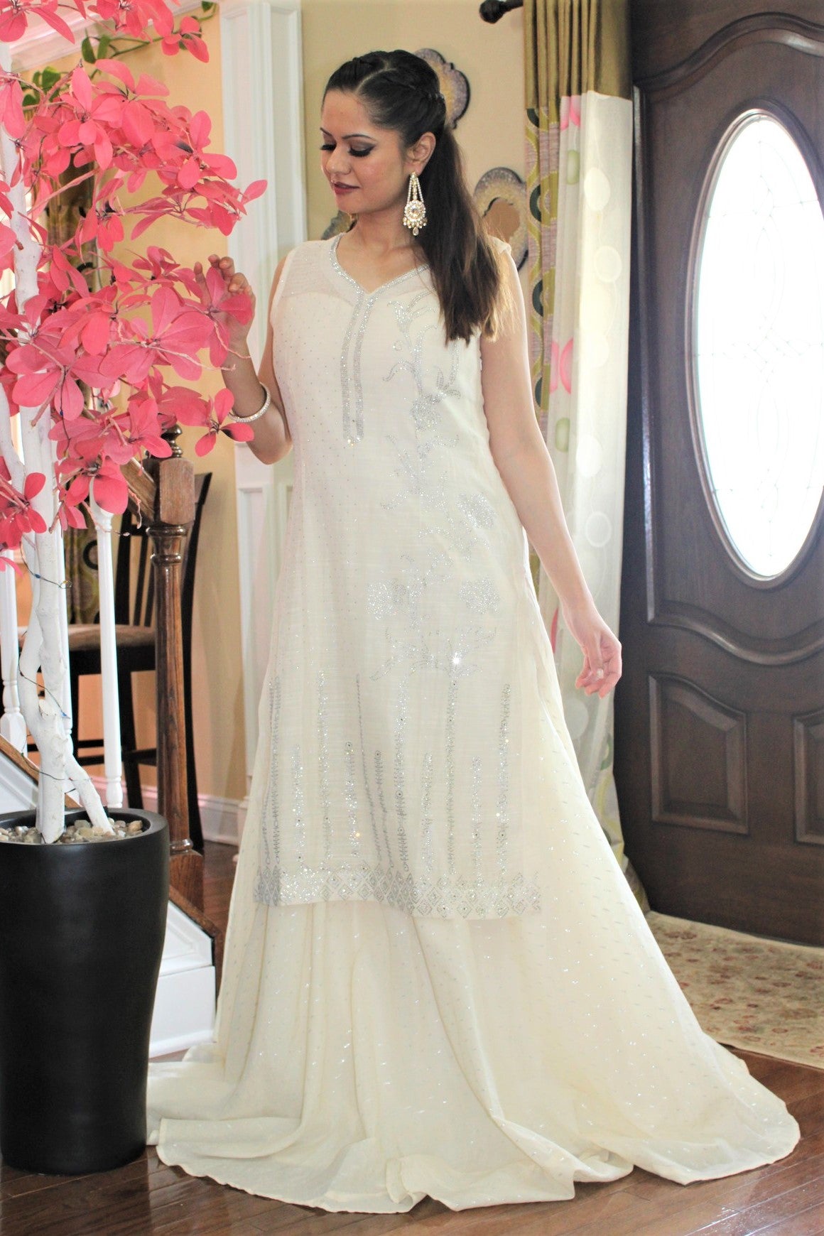 Look and feel like an Indian Princess, Maharani Collection's Elegant Anarkali Suit. A mix of Indian Tradition and Contemporary Design
