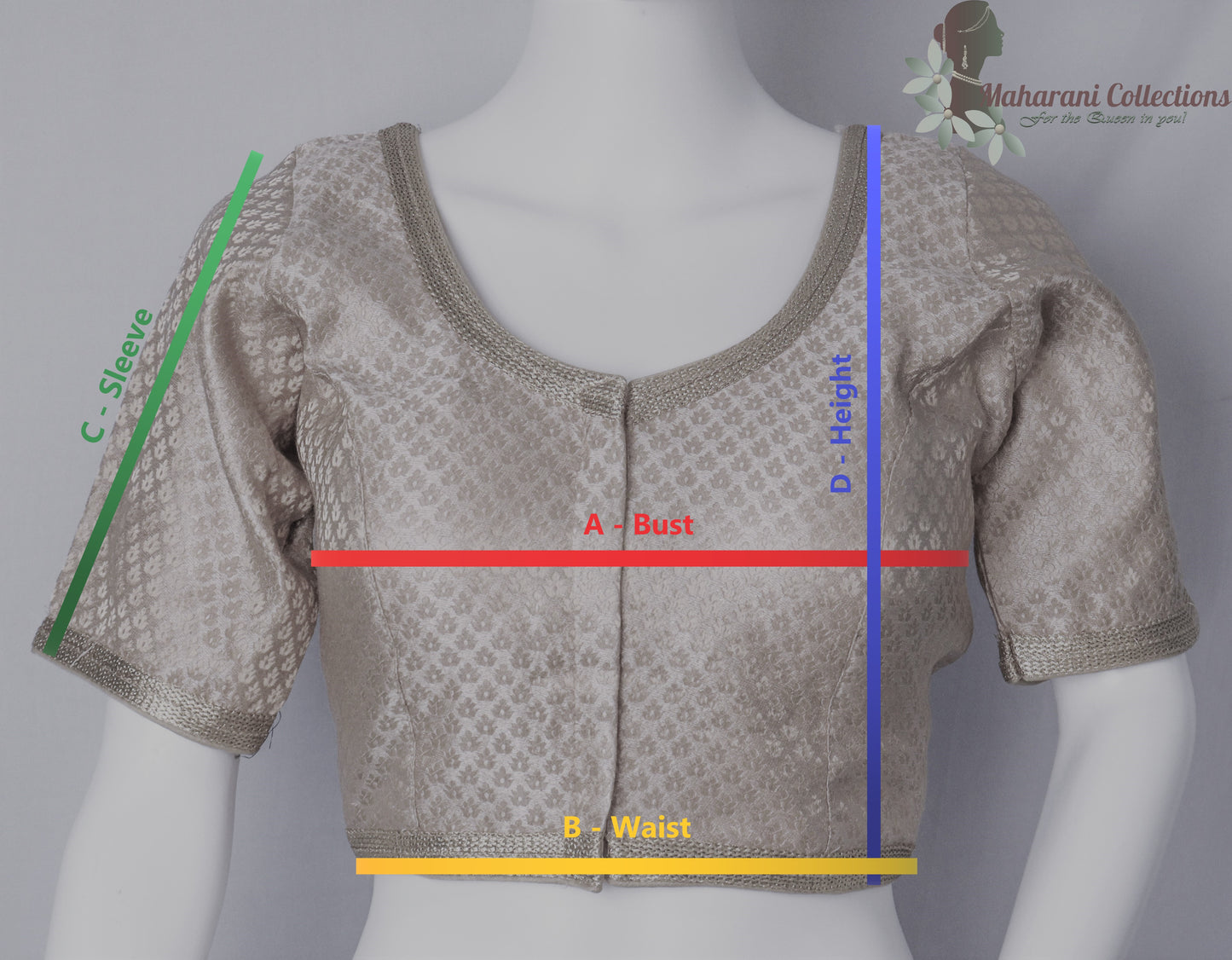Maharani's Linen Silk Padded Sleeveless Blouse - Green