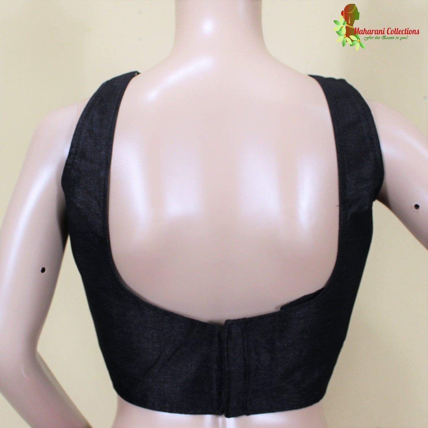 Pure Tussar Silk Saree (Silk Mark) - Black (with Stitched Blouse & Petticoat)