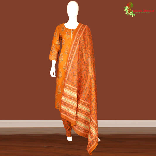 Maharani's Soft Cotton Salwar Suit - Dijon Yellow (M)