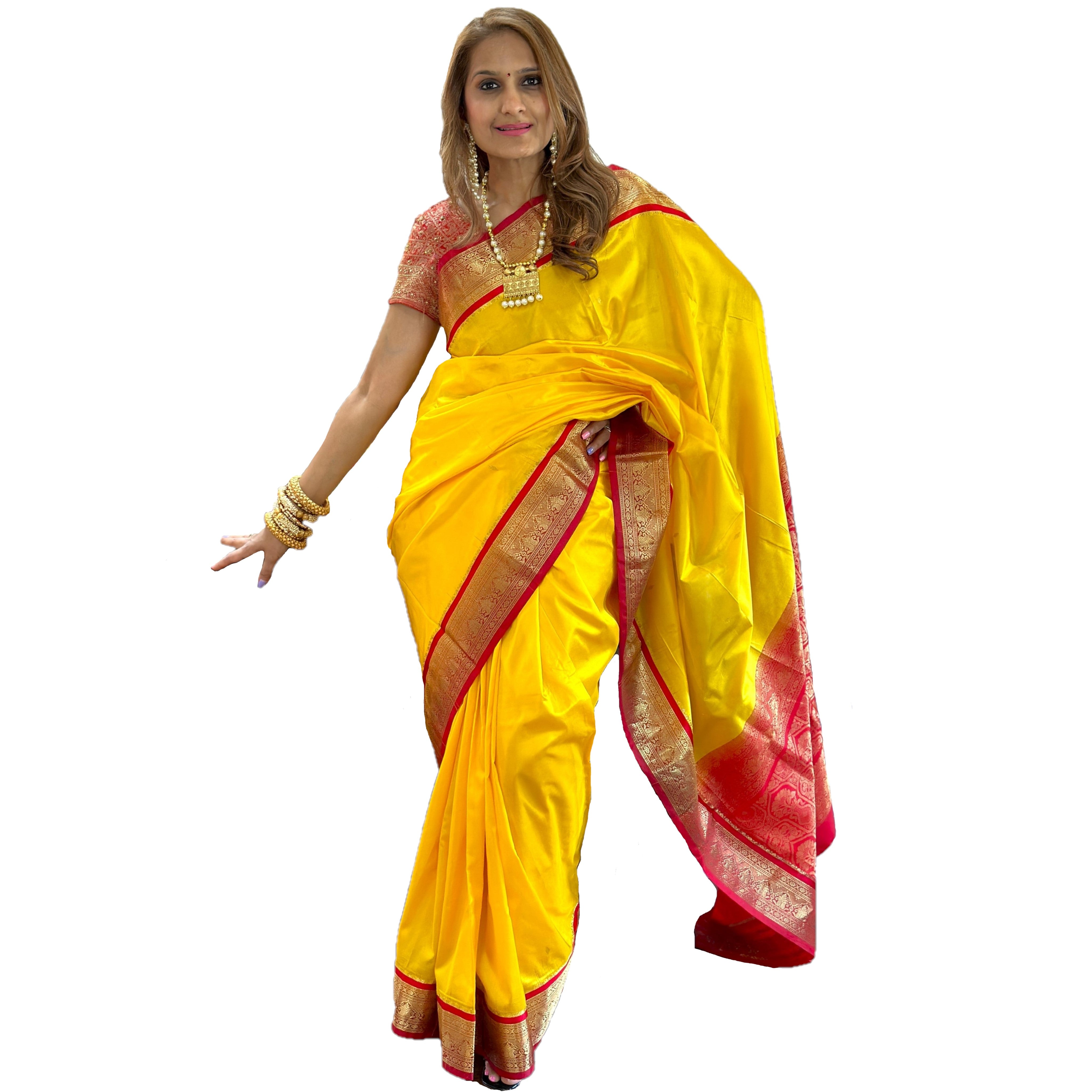 Buy Gold Yellow Designer Banarasi Saree online-Karagiri