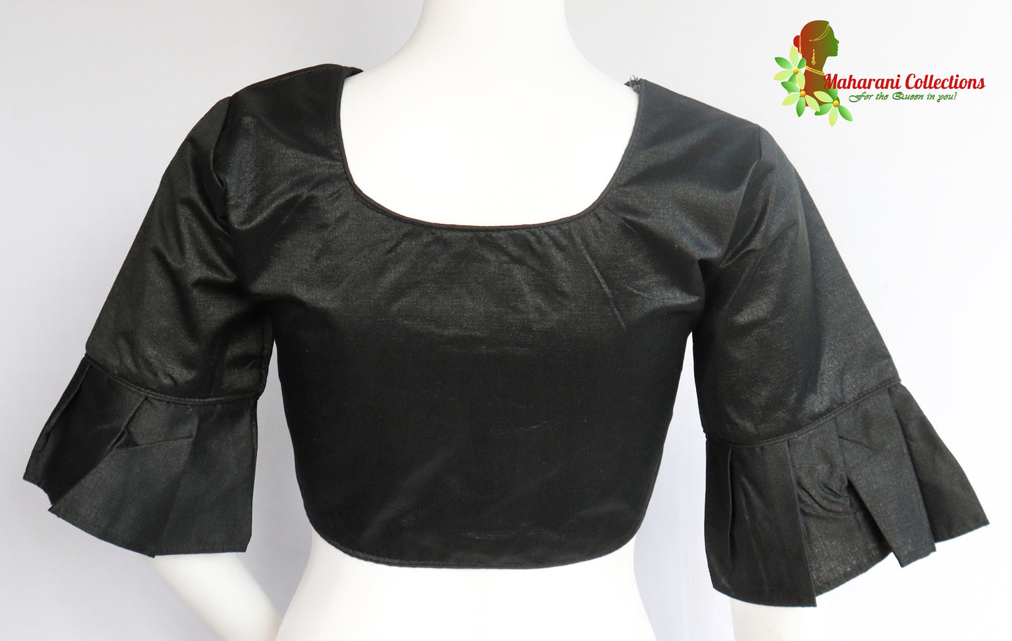 Maharani's Linen Silk Readymade Blouse - Black