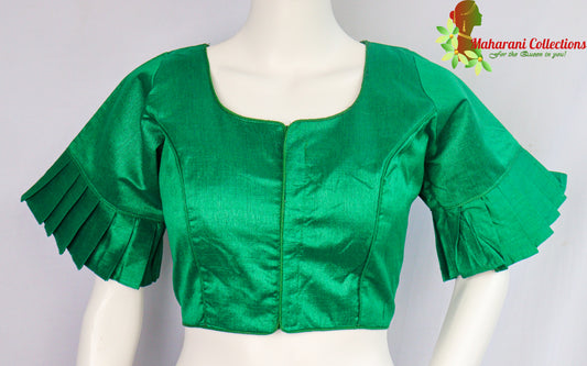 Maharani's Linen Silk Readymade Blouse - Green