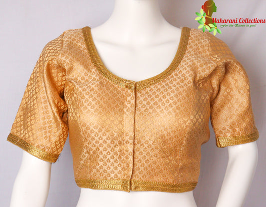 Maharani's Banarasi Silk Readymade Blouse - Golden