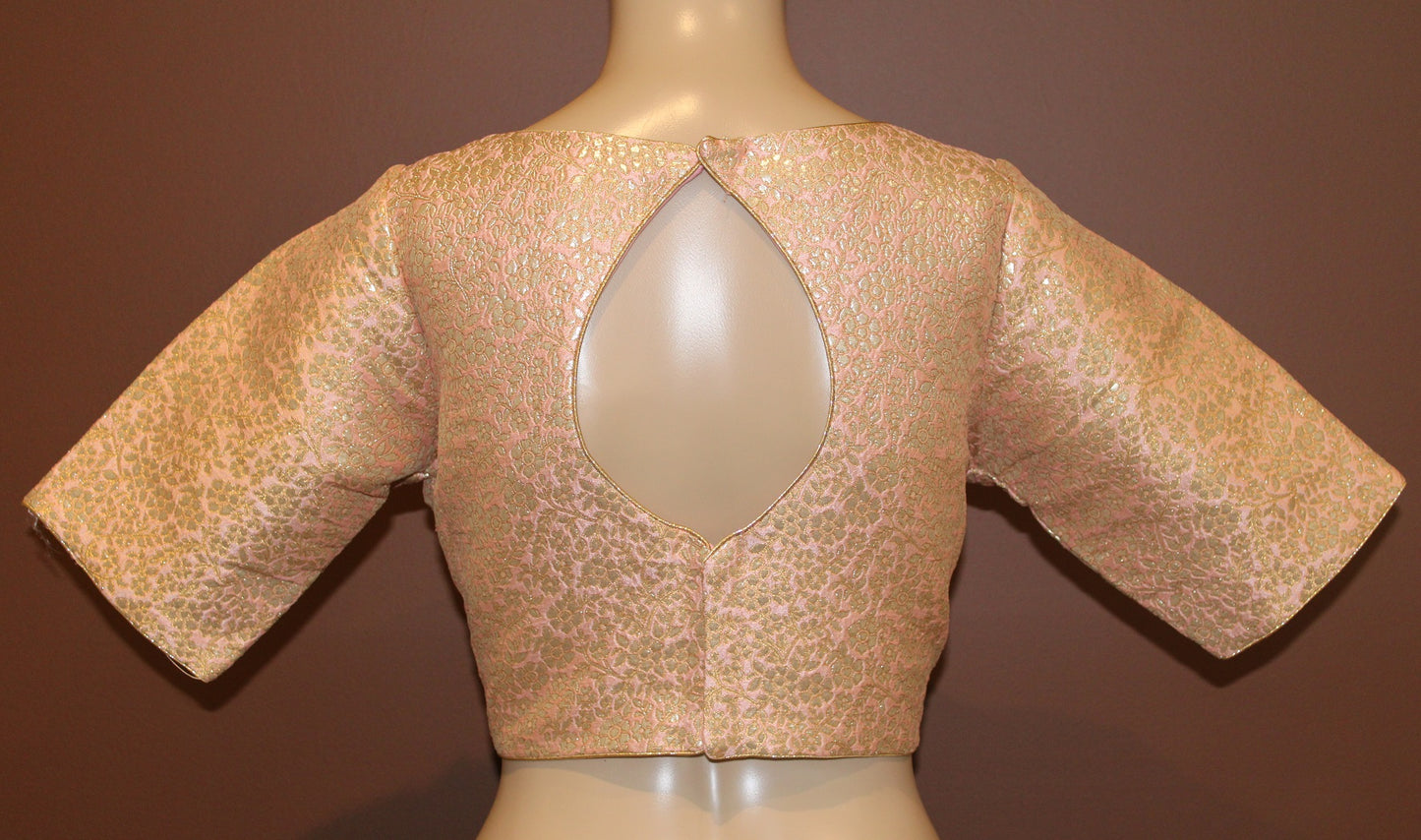 Maharani's Banarasi Silk Designer Blouse - Pink