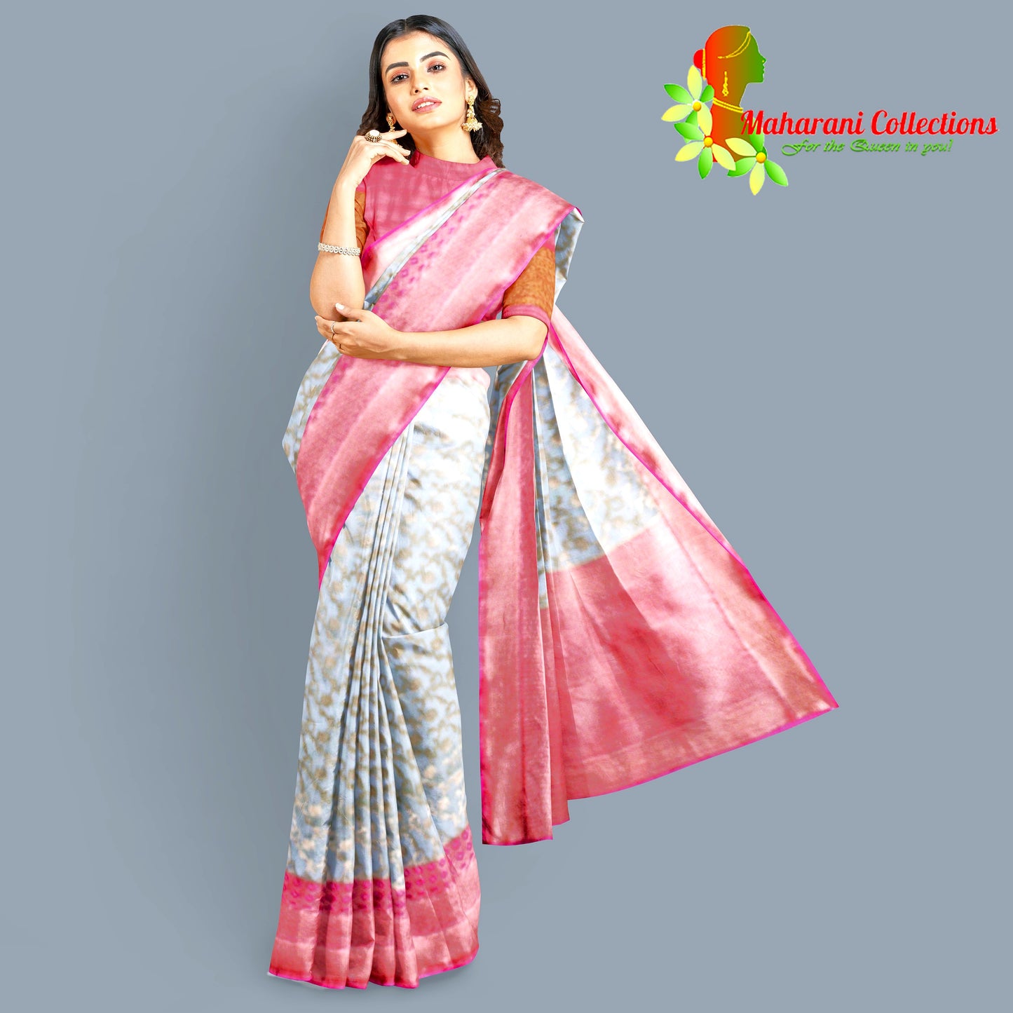 Maharani's Pure Banarasi Silk Saree - Moss Green (with Stitched Blouse and Petticoat)