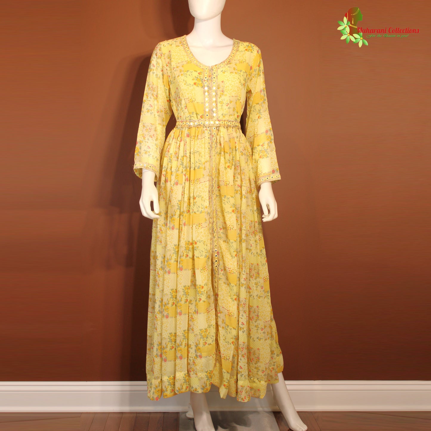 Maharani's Long Dress - Chiffon - Yellow (L)