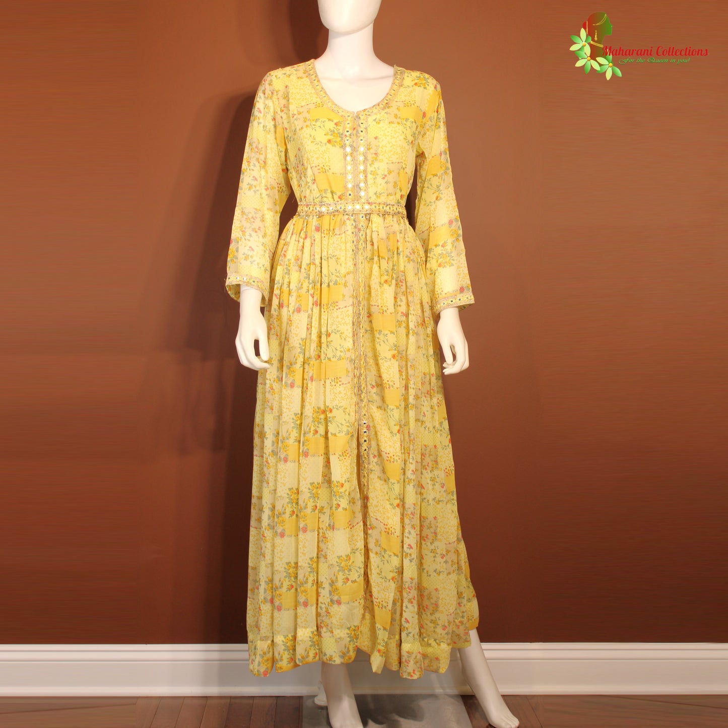 Maharani's Long Dress - Chiffon - Yellow (M)
