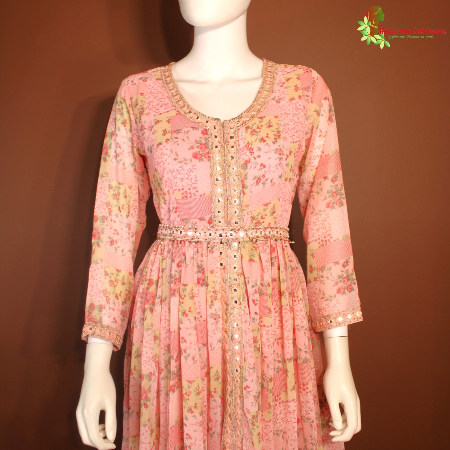 Maharani's Long Dress - Chiffon - Pink (S)