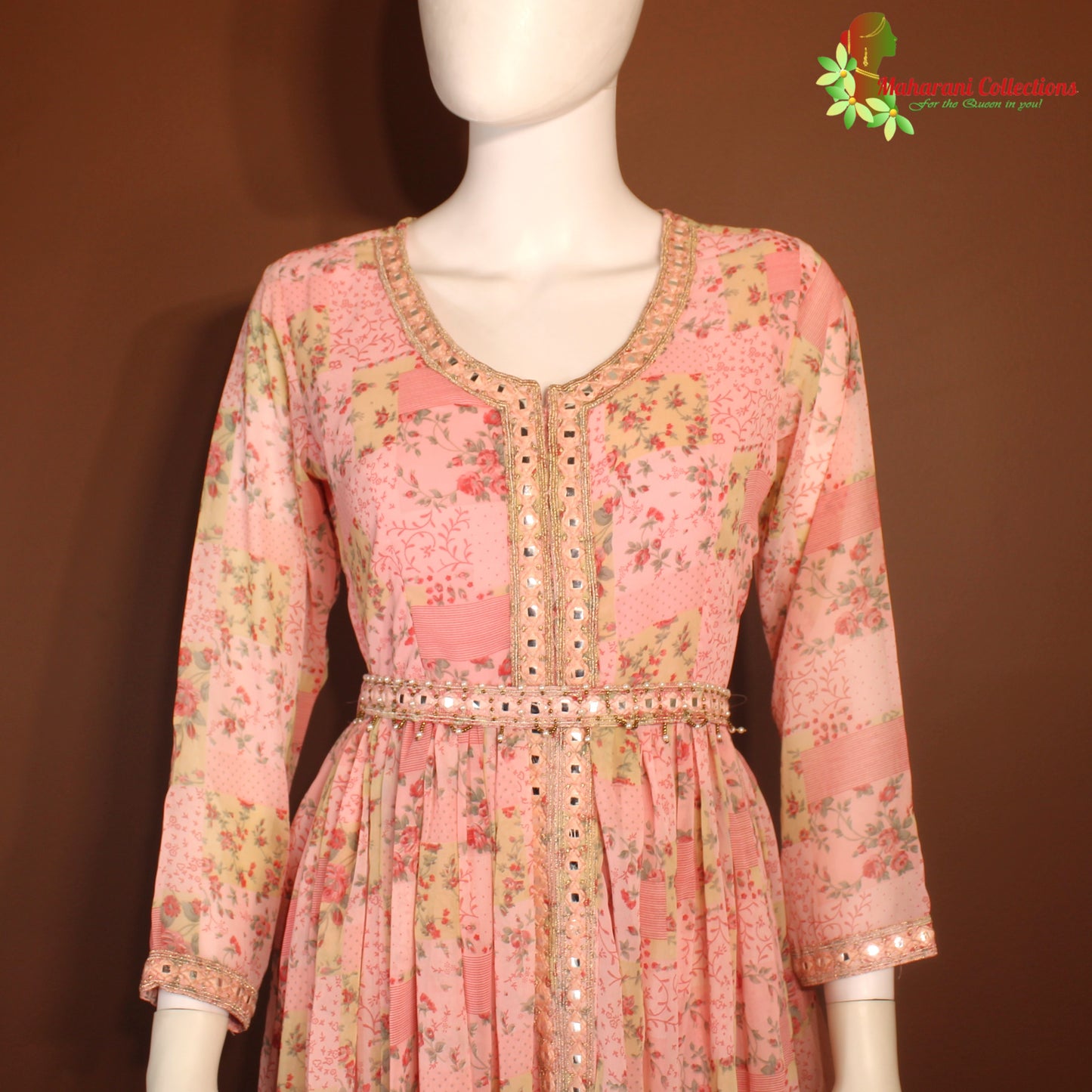 Maharani's Long Dress - Chiffon - Pink (S)