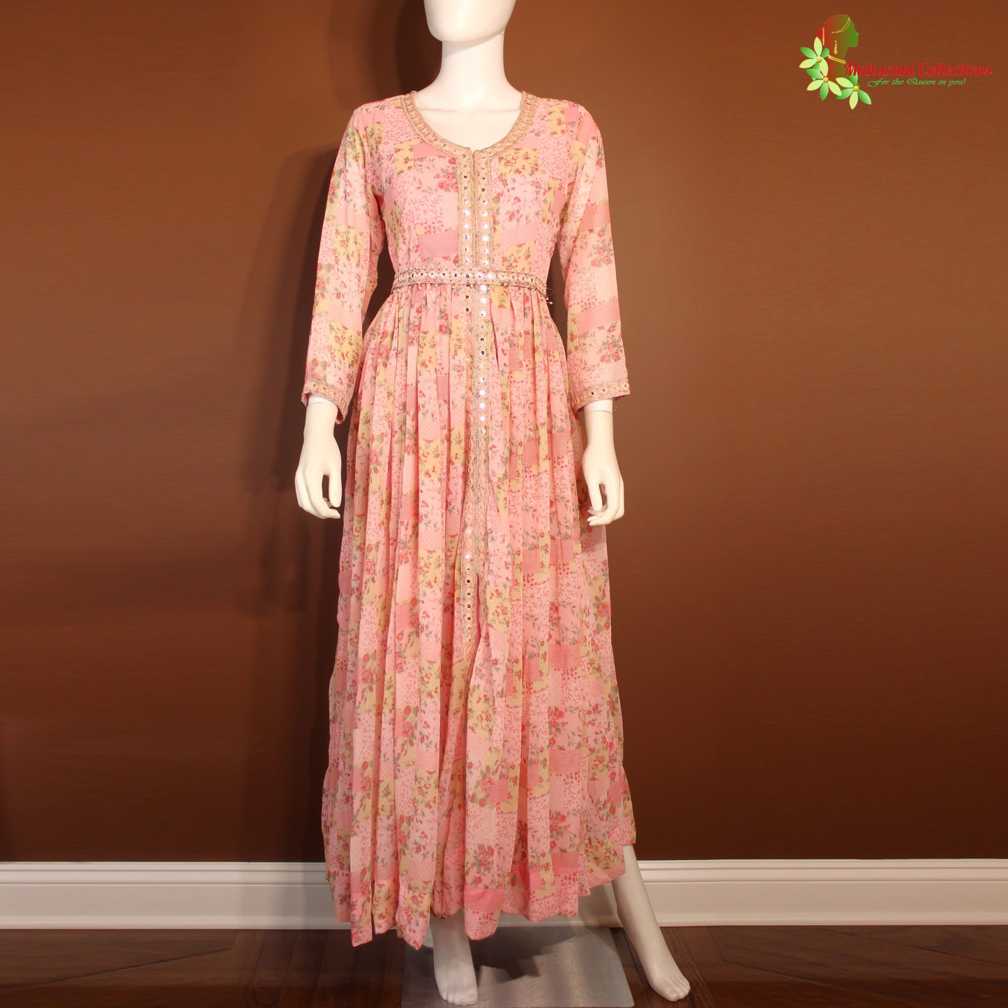 Maharani's Long Dress - Chiffon - Pink (S)