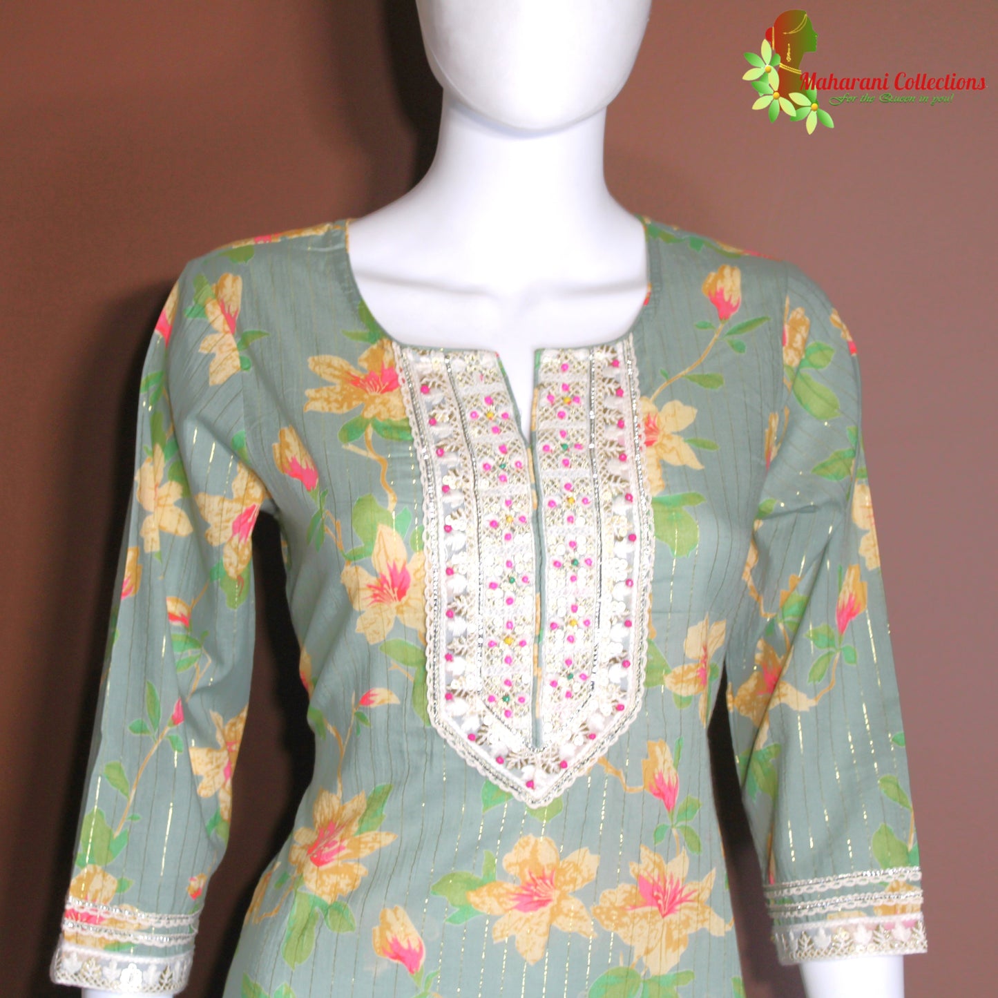 Maharani's Sharara Suit - Soft Cotton- Pista Green (S, M, L)