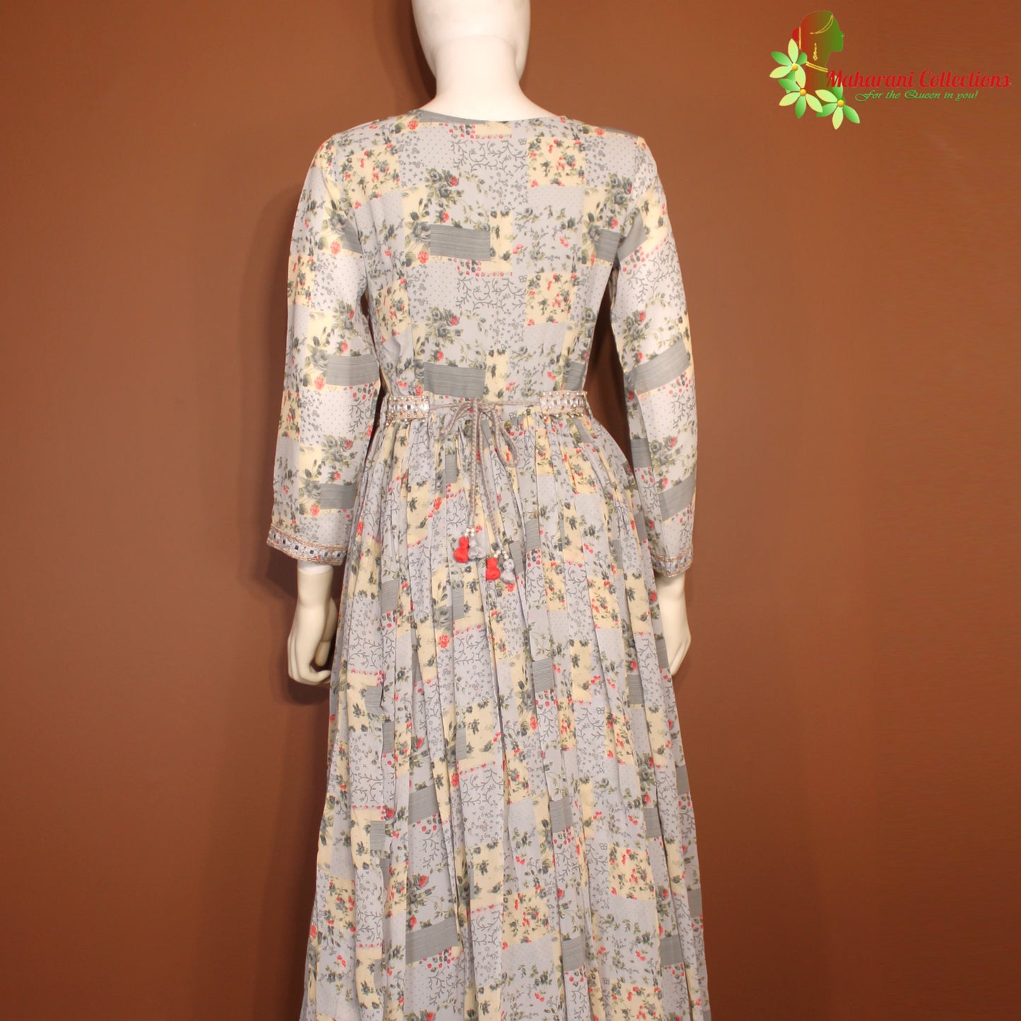 Maharani's Long Dress - Chiffon - Grey (M)