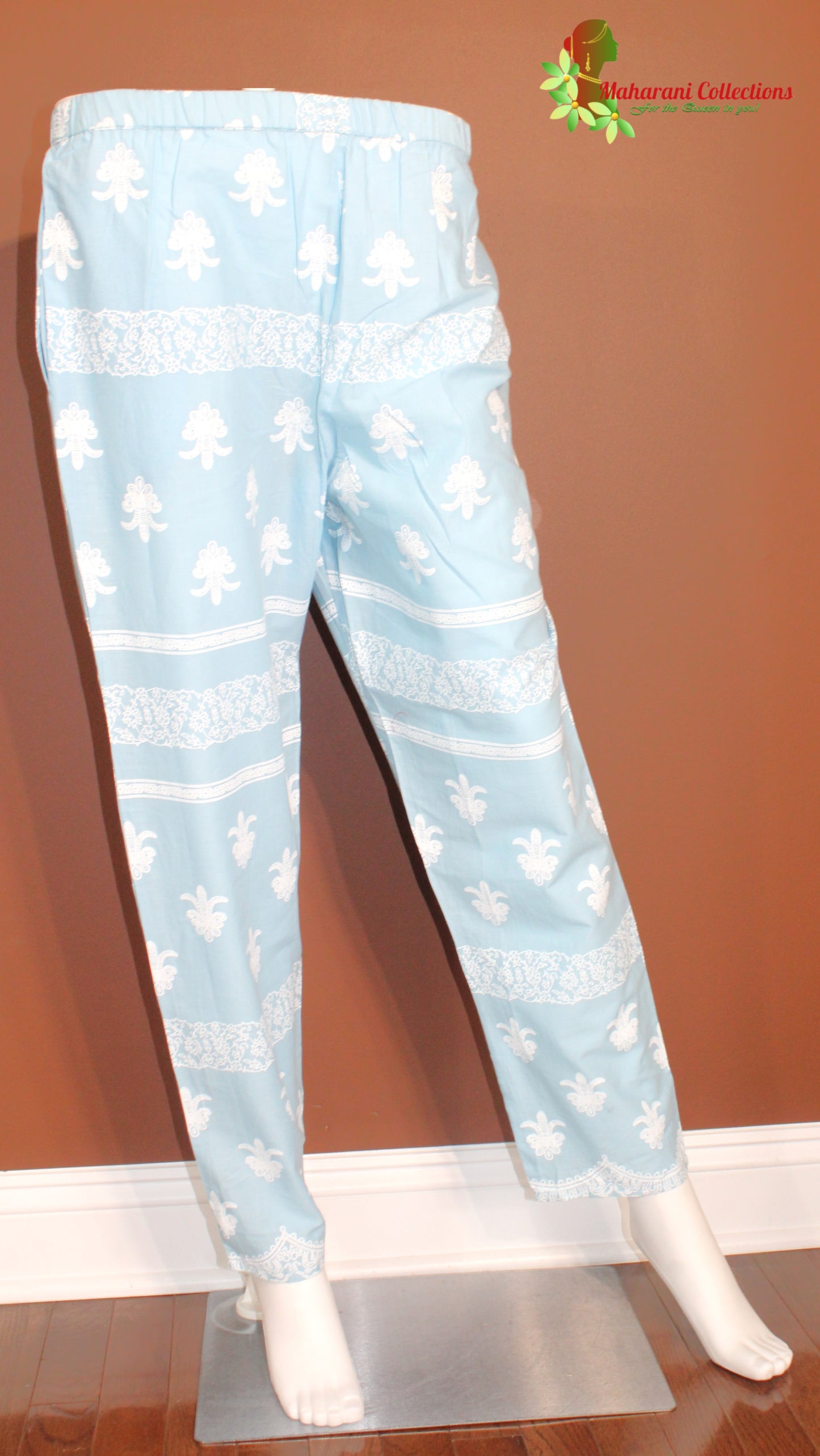Maharani's Pant Suit - Cotton Silk - Sky Blue (S, M, L)