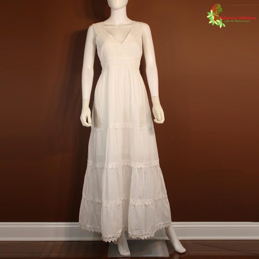 Maharani's Long Dress - Soft cotton - White (S)