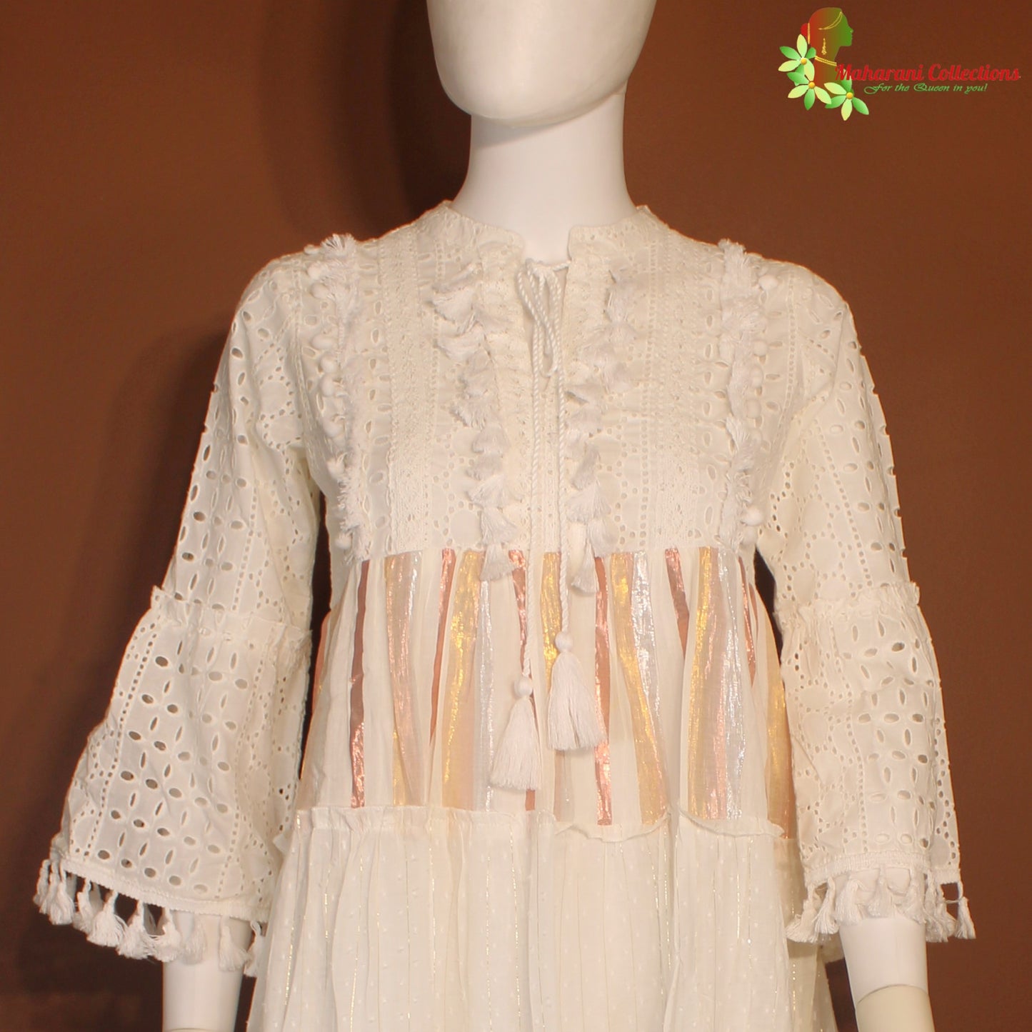 Maharani's Short Dress - Soft cotton - White (XS)