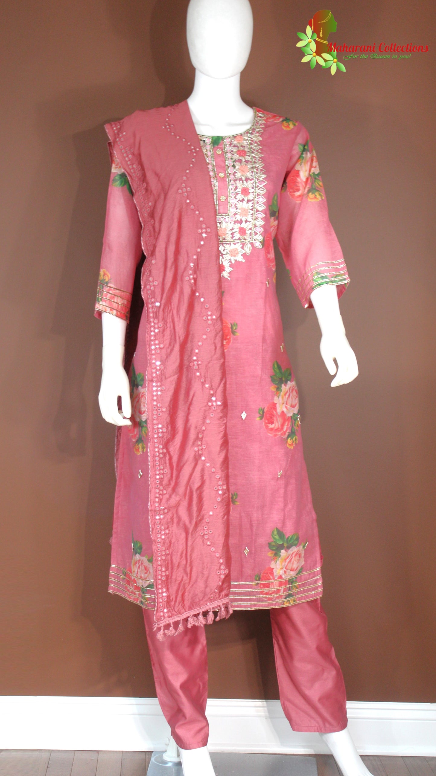 Maharani's Pant Suit - Georgette - Magenta (S, M, L, XL)