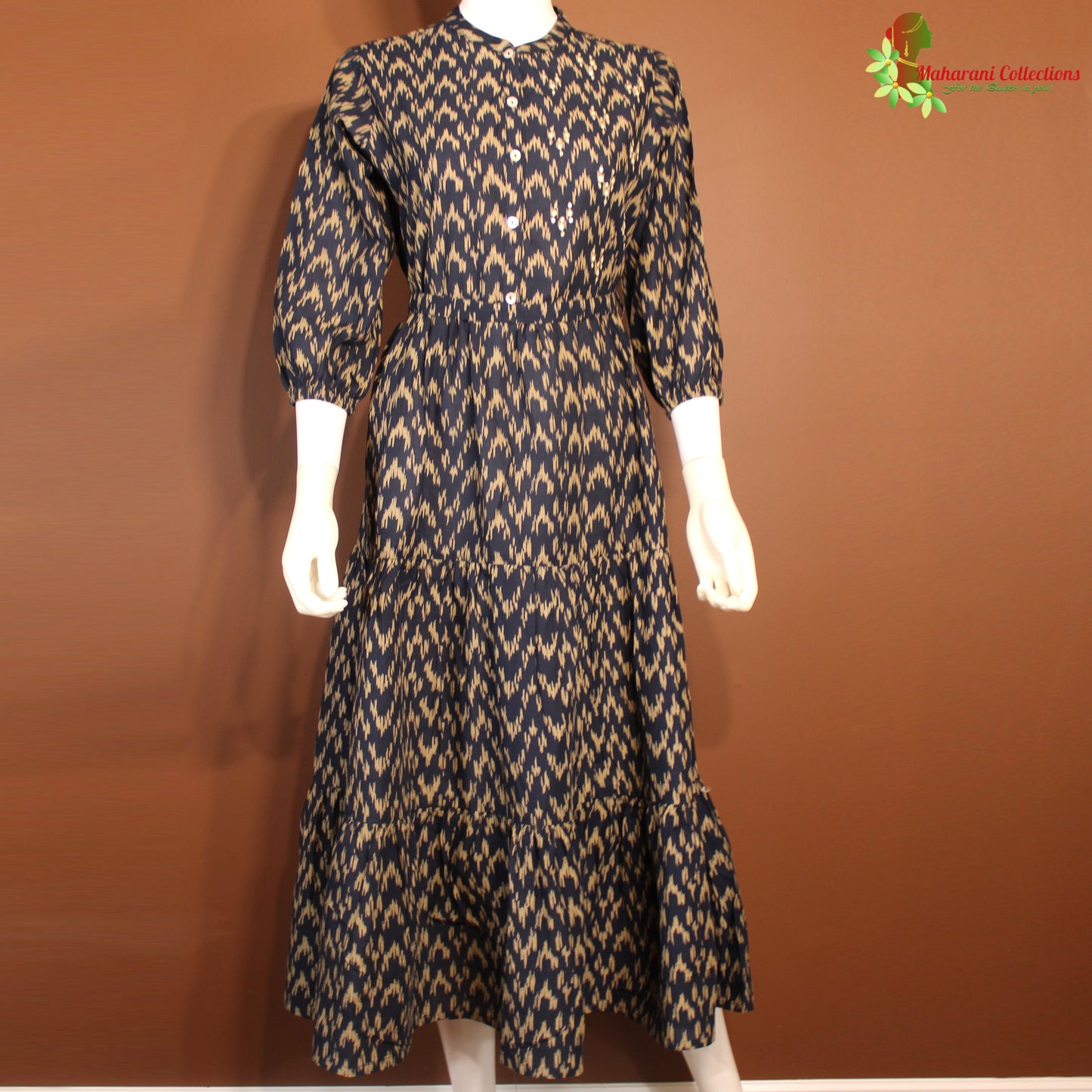 Maharani's Long Dress - Soft cotton - Navy Blue (M)
