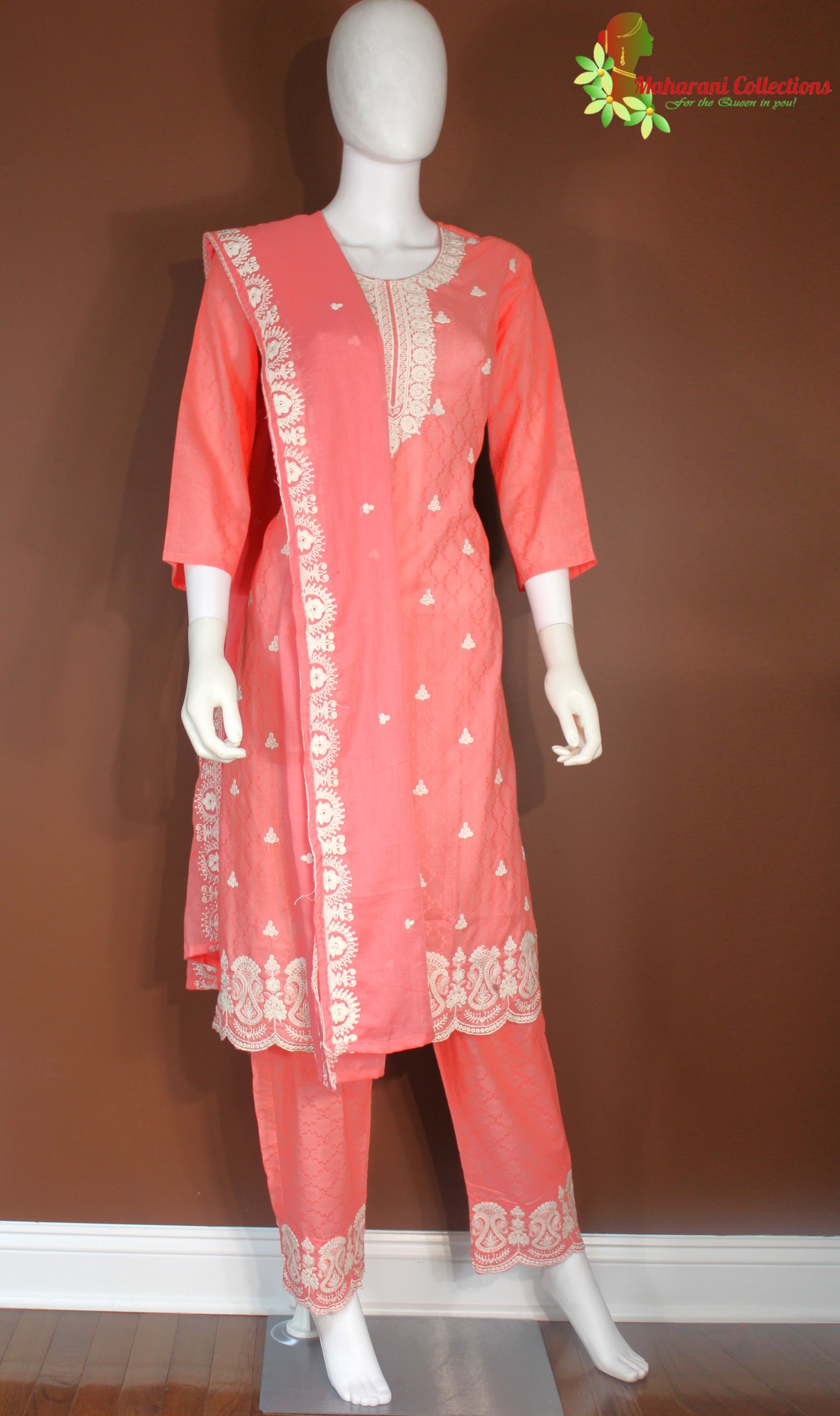 Maharani's Pant Suit - Cotton Silk - Pink (M, L, XL)
