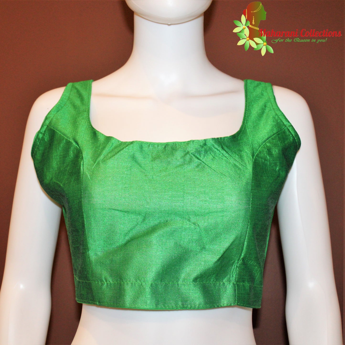 Maharani's Linen Silk Blouse - Green