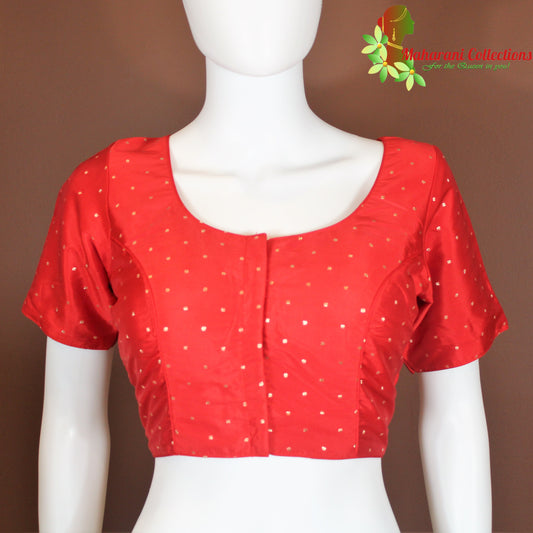 Maharani's Banarasi Silk Designer Blouse - Deep Red