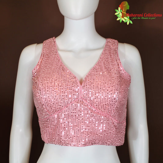 Maharani's Glittering Sequins Blouse - Pink