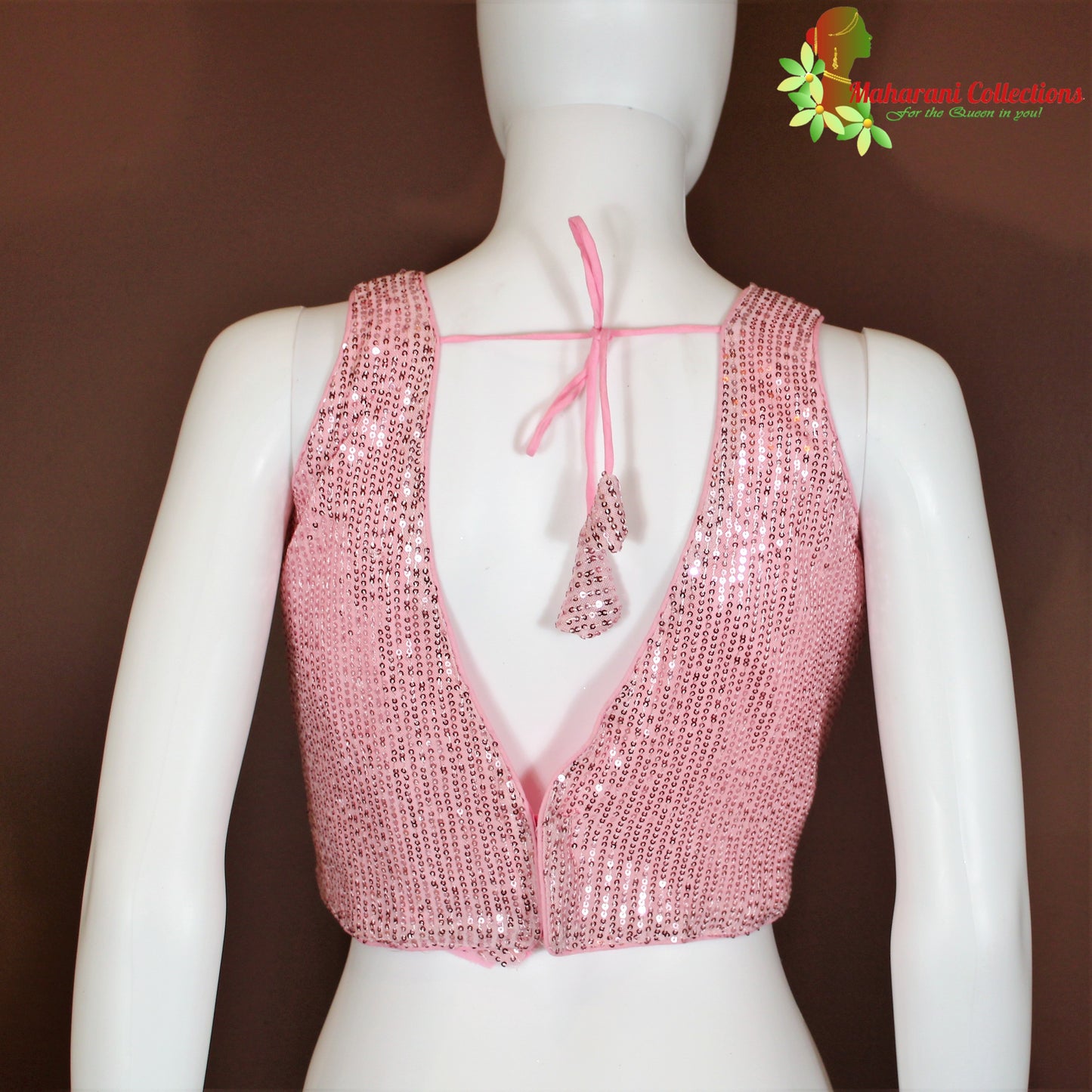 Maharani's Glittering Sequins Blouse - Pink