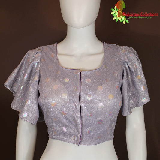 Maharani's Designer Lycra Blouse - Glittering Purple