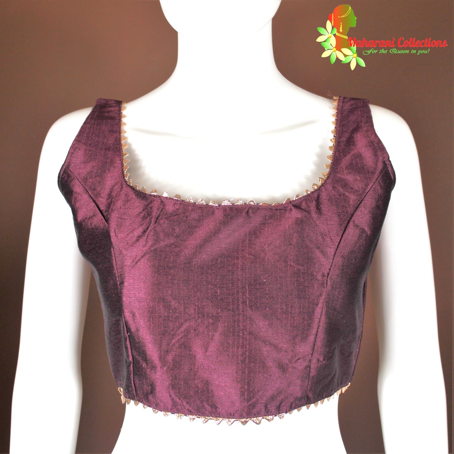 Maharani's Pure Banarasi Jamdani Silk Saree - Purple (with stitched blouse and petticoat)