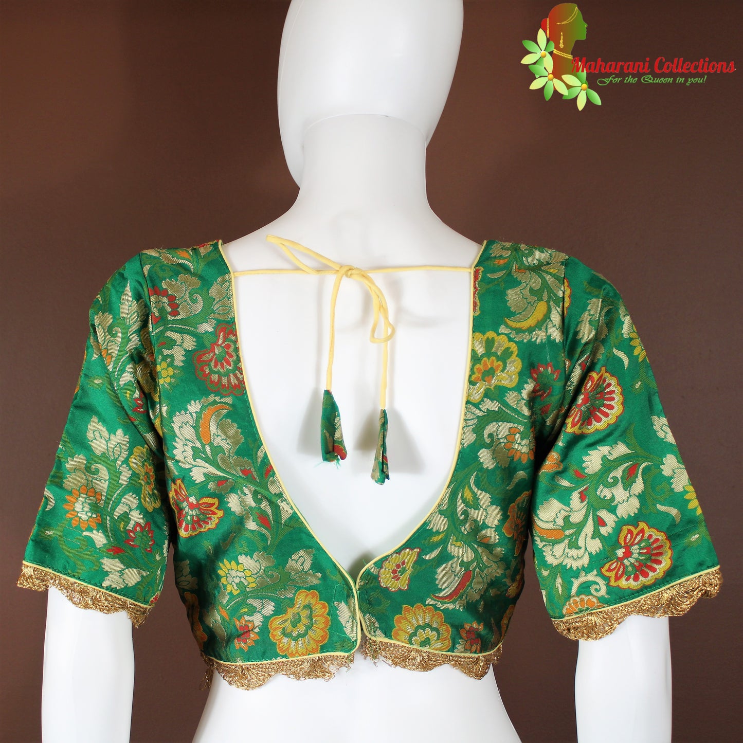 Maharani's Banarasi Silk Brocade Blouse - Green