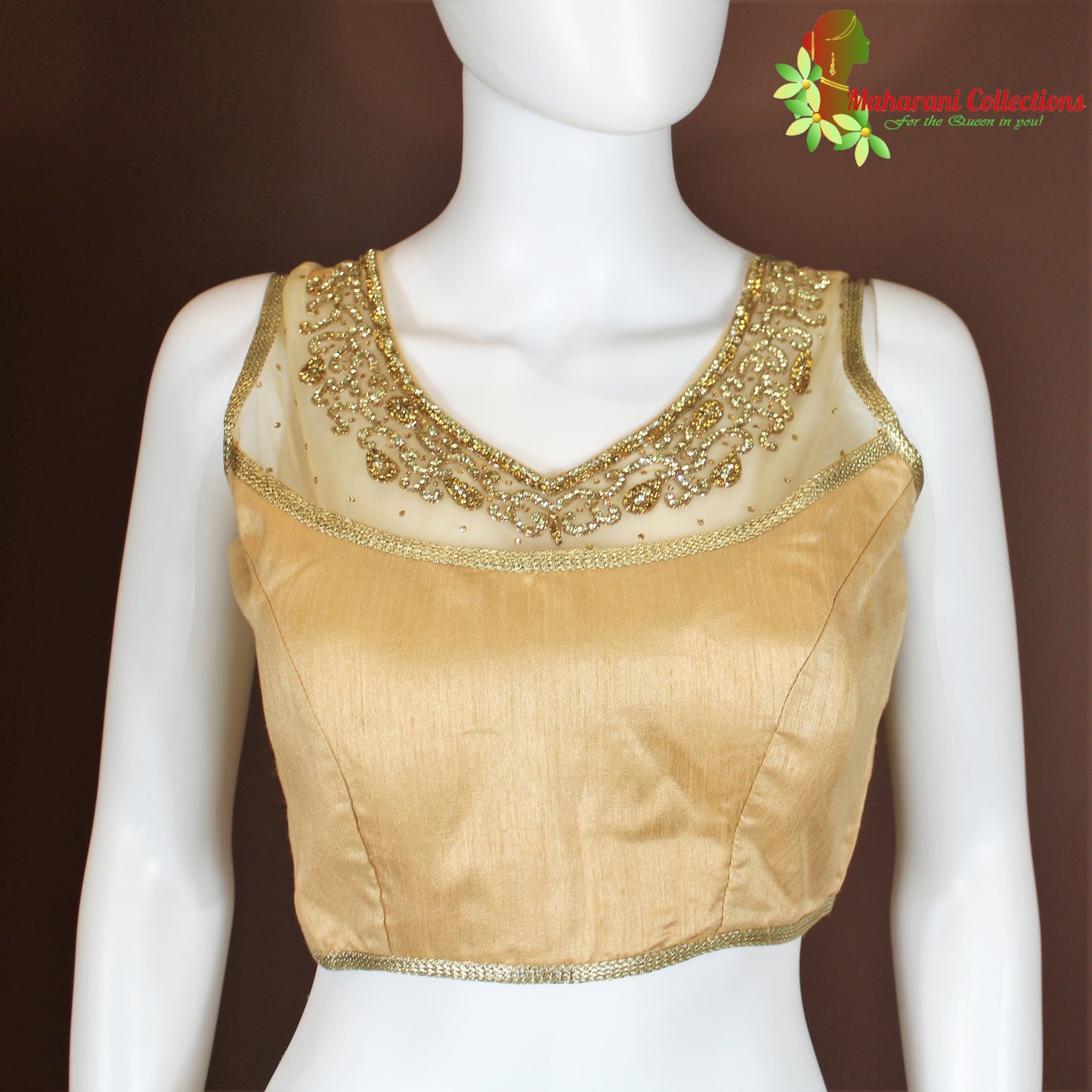 Maharani's Banarasi Silk Designer Blouse - Golden