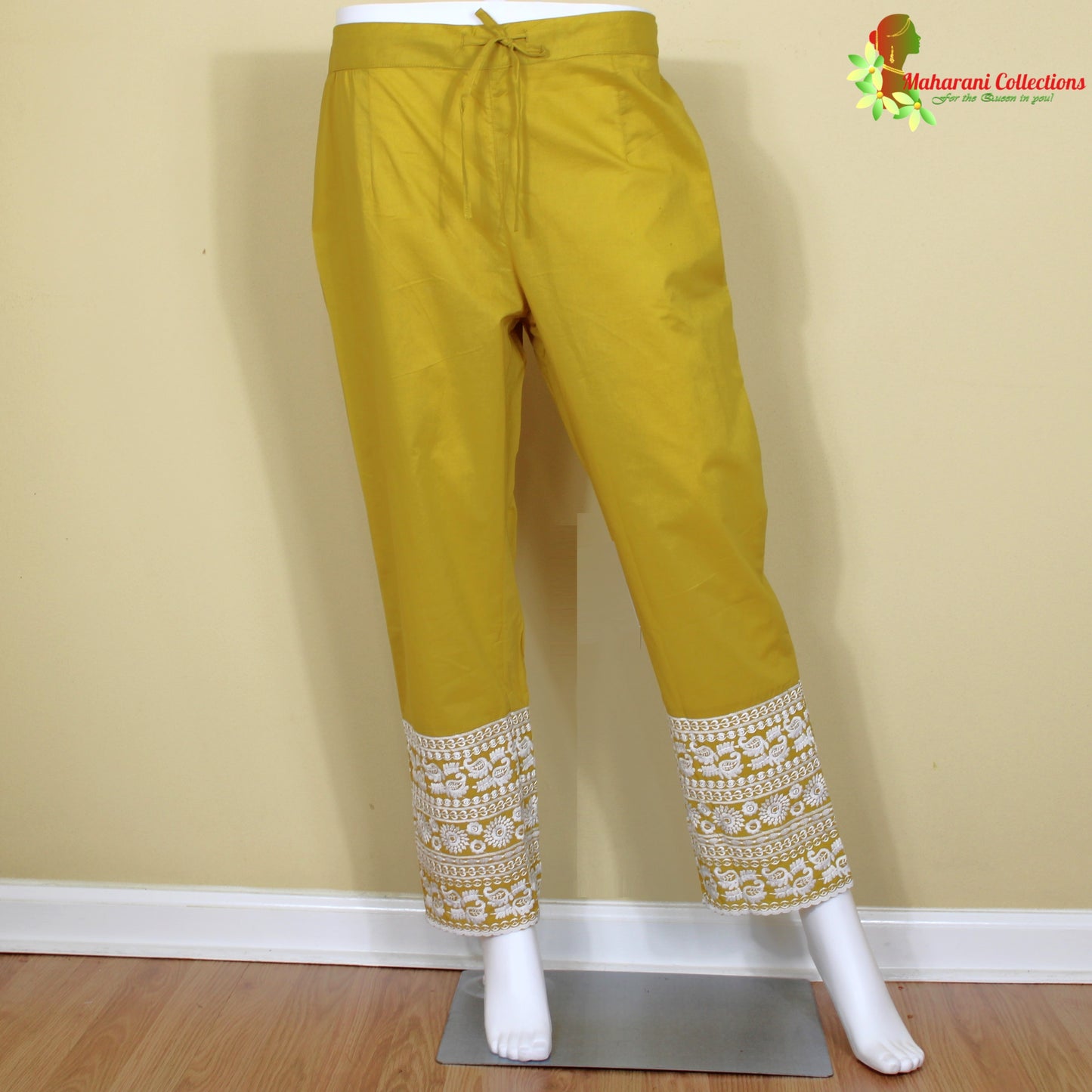 Maharani's Anarkali Suit - Mustard Yellow (M) - Pure Cotton