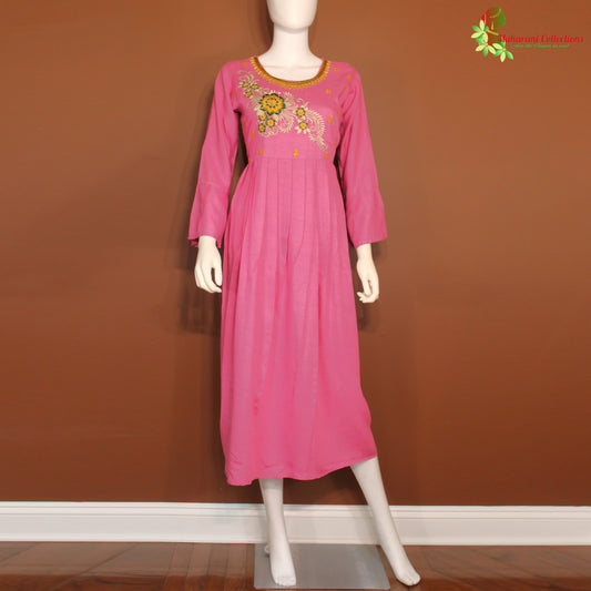 Maharani's Long Dress - Soft Cotton - Purple (M)