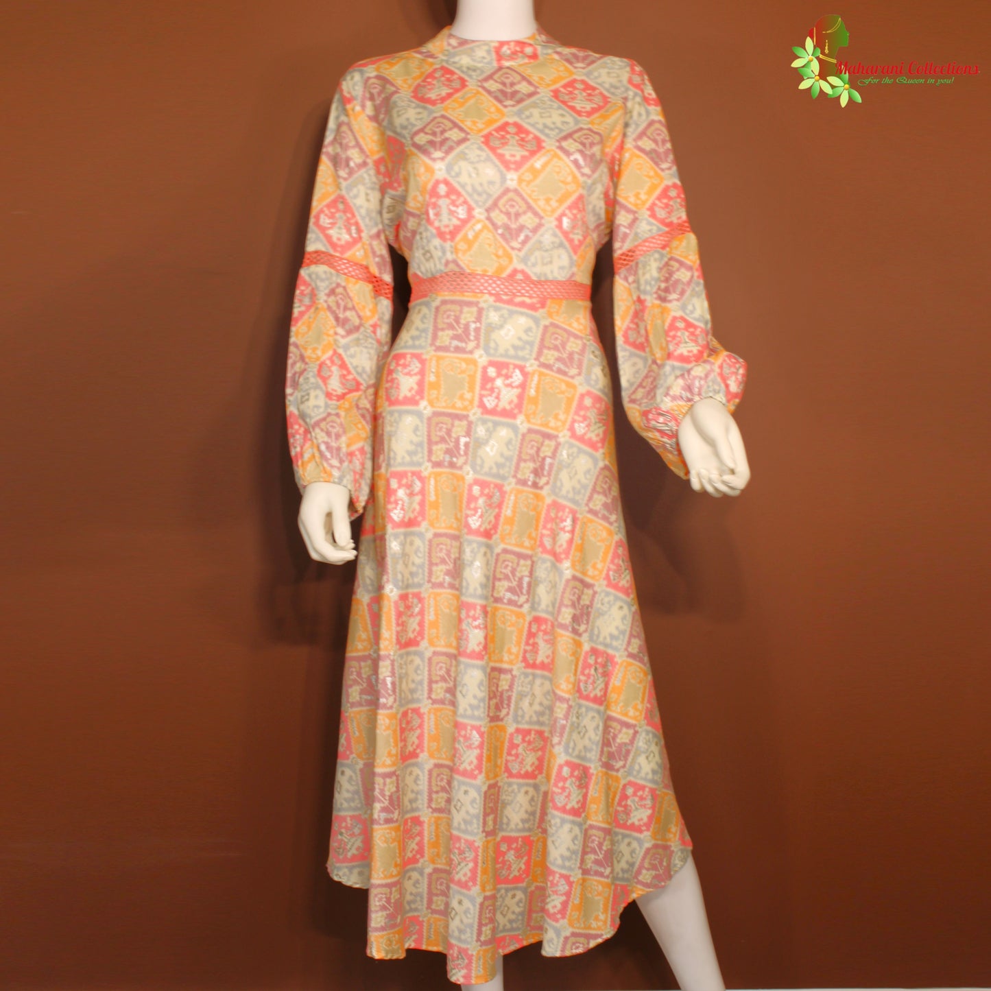 Maharani's Long Dress - Satin Silk - Pink (L)