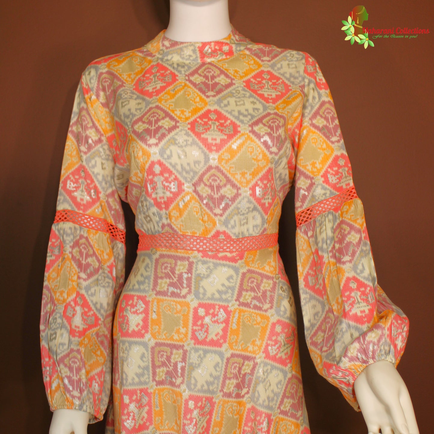 Maharani's Long Dress - Satin Silk - Pink (L)