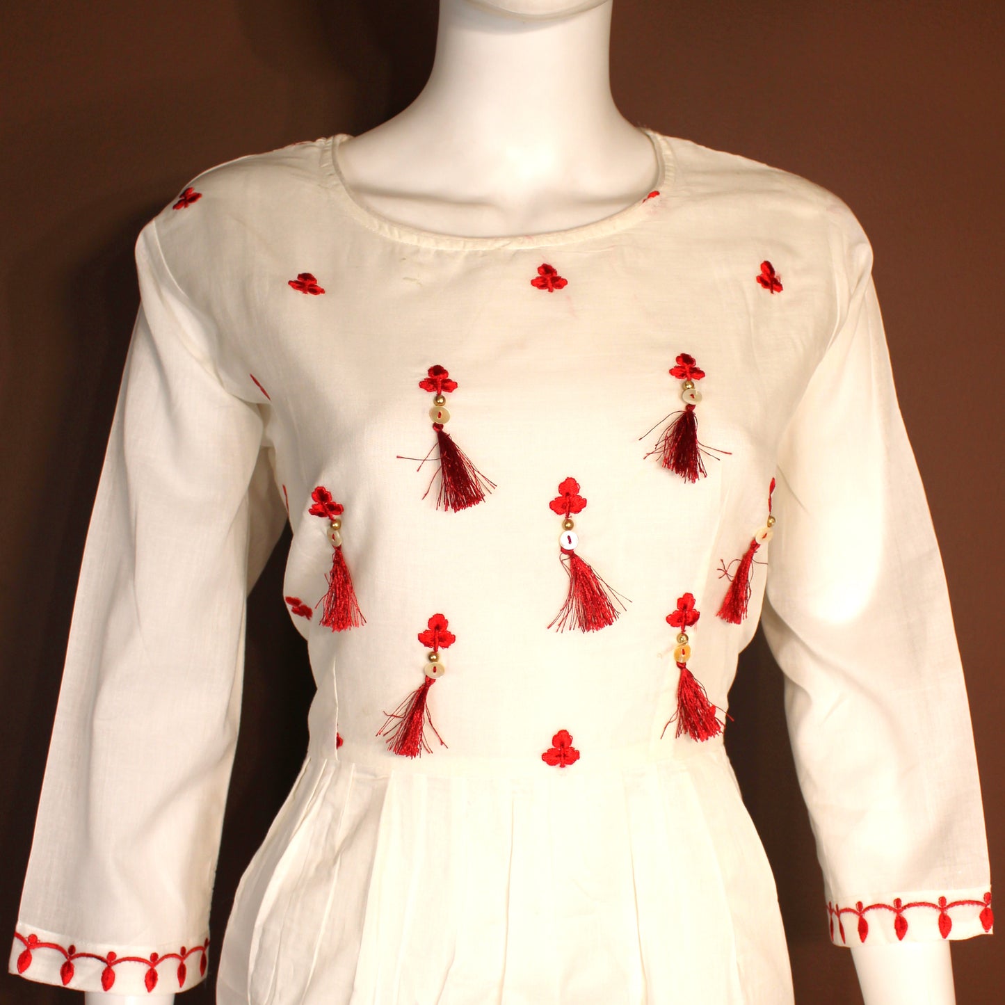 Maharani's Long Dress - Soft Cotton - White (L)