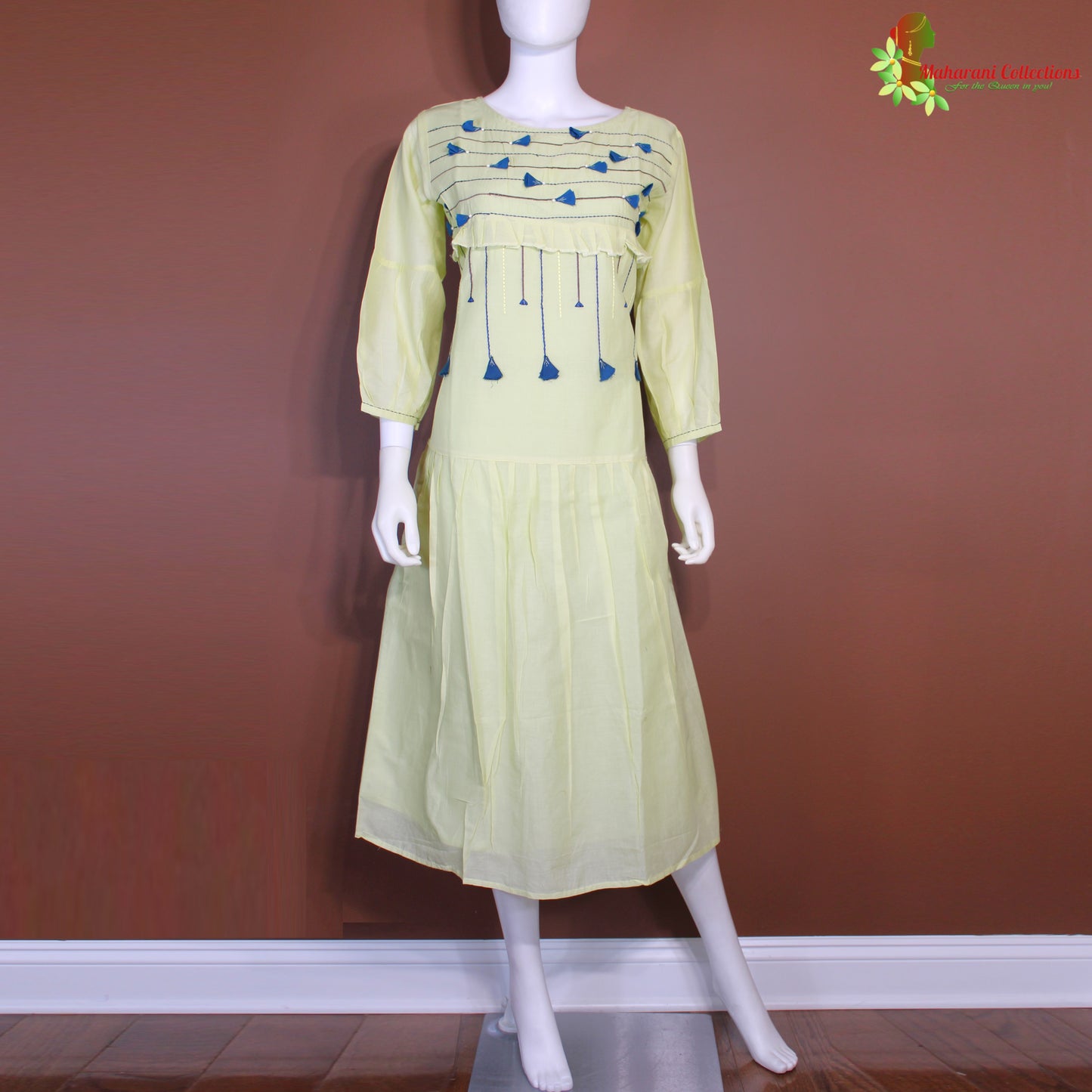 Maharani's Long Dress - Soft Cotton - Lemon Yellow (M)