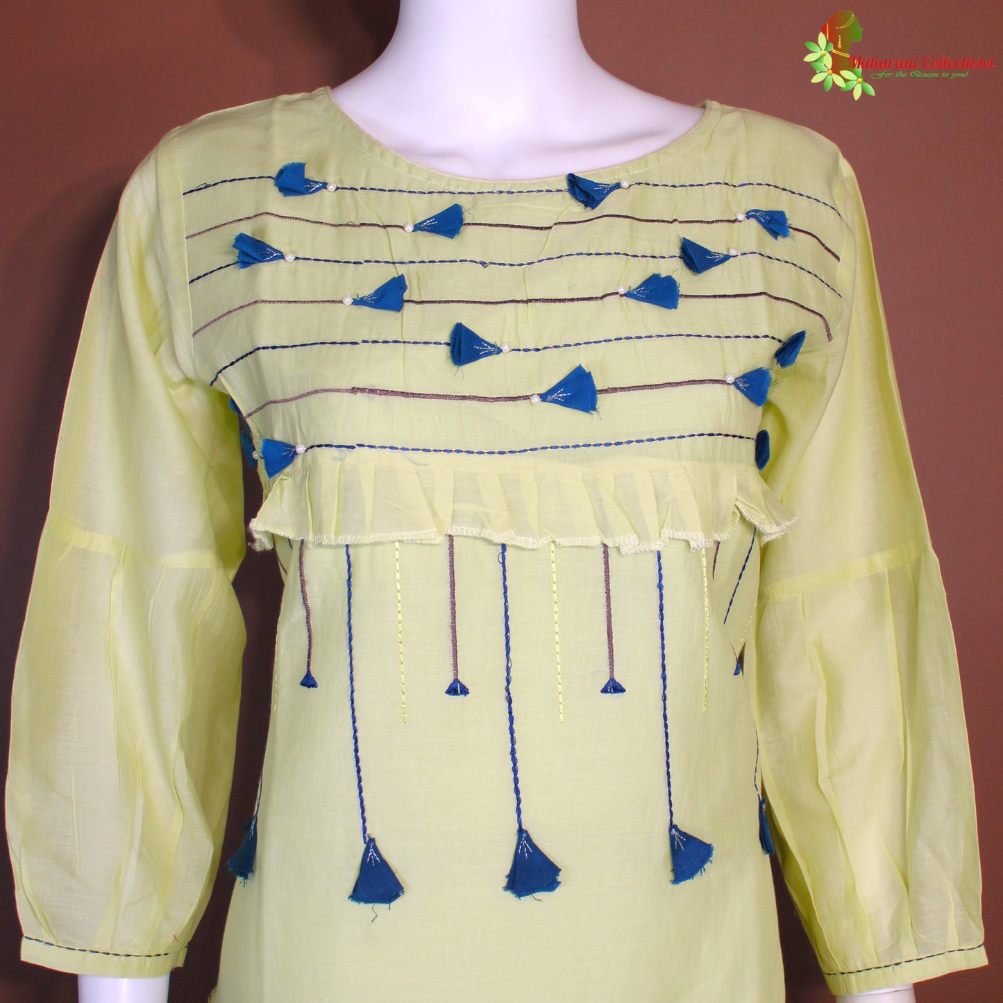 Maharani's Long Dress - Soft Cotton - Lemon Yellow (M)