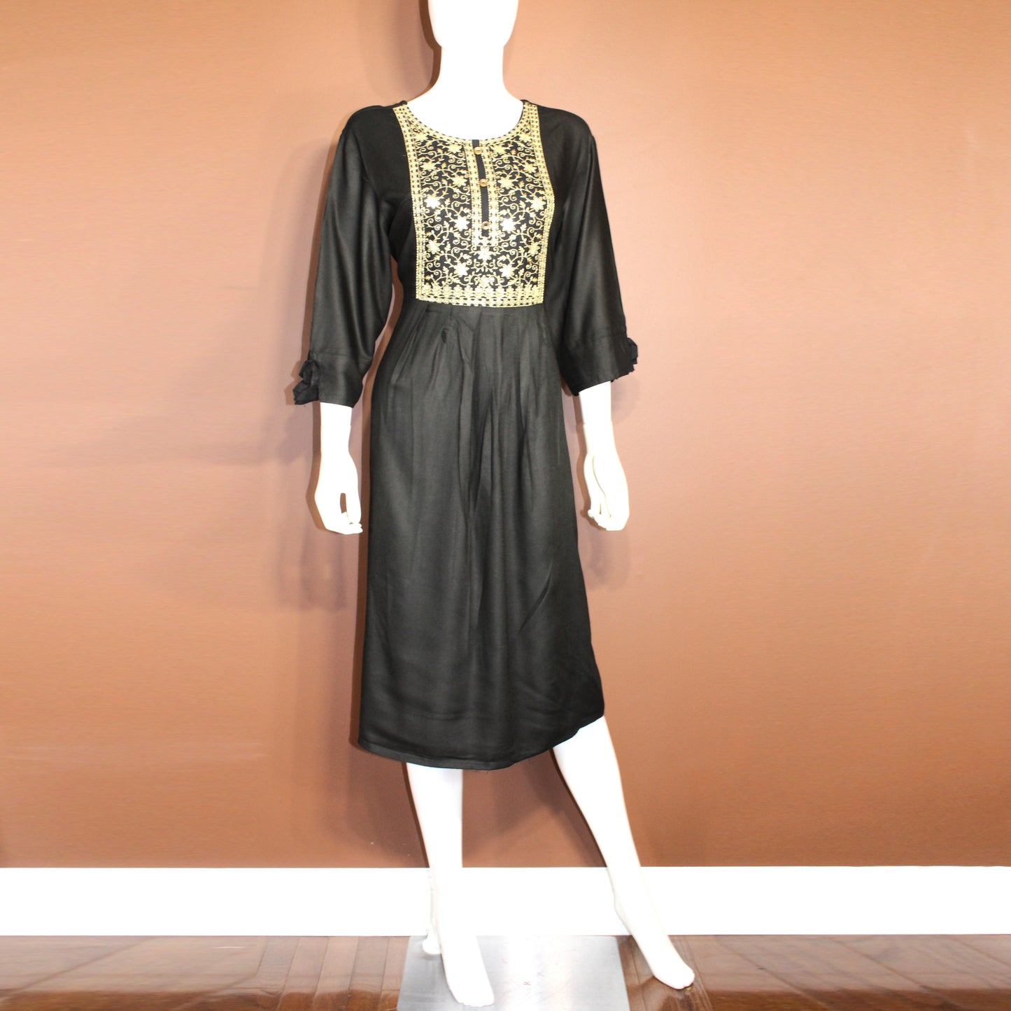 Maharani's Long Dress - Soft Cotton - Black (XL)
