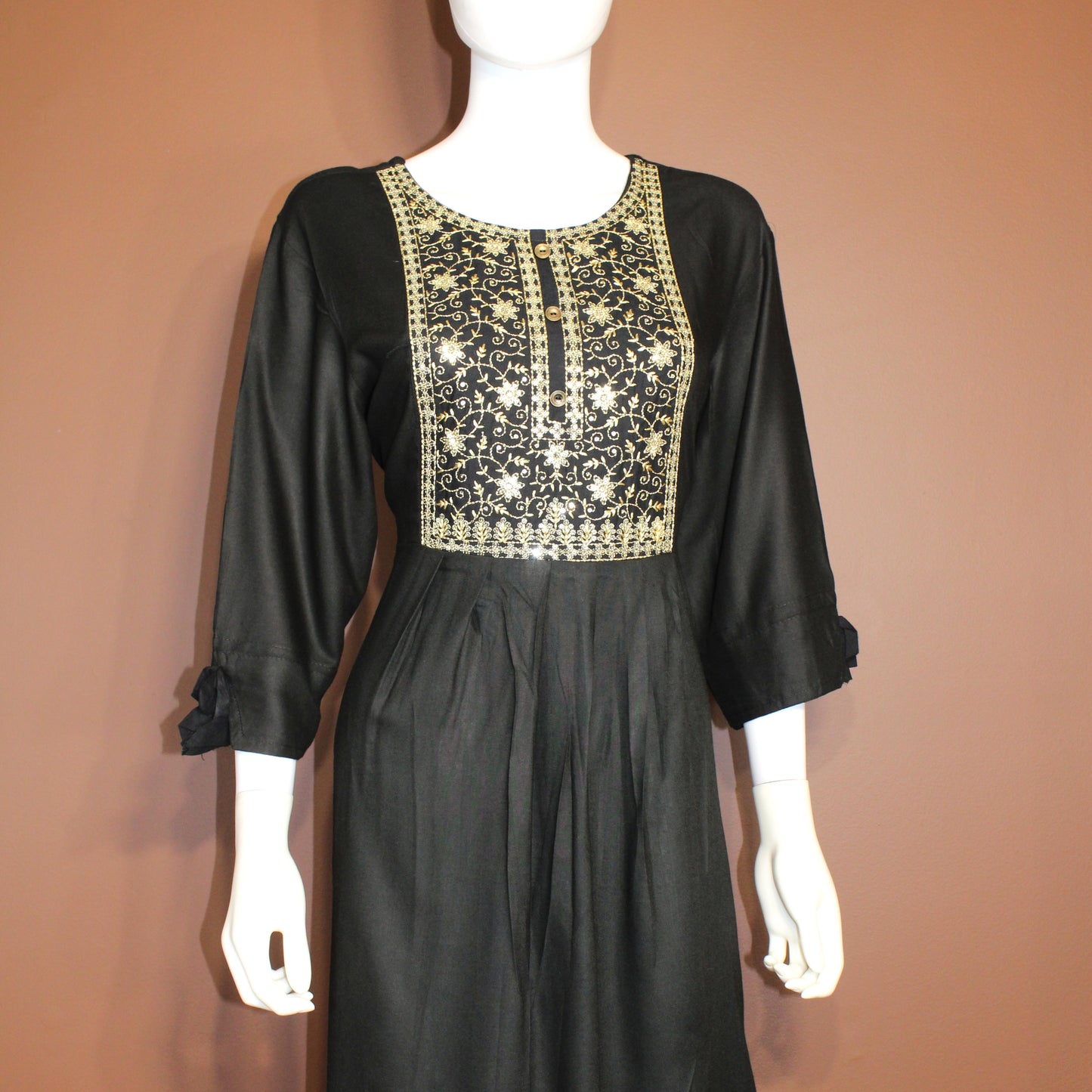 Maharani's Long Dress - Soft Cotton - Black (XL)