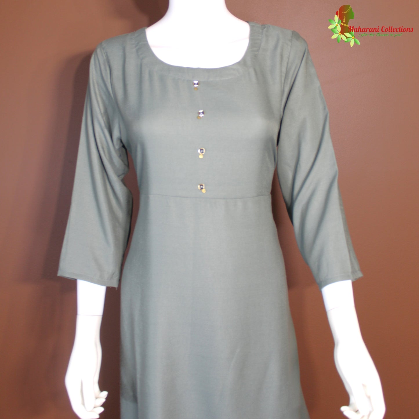 Maharani's Long Dress - Soft Cotton - Teal (L)