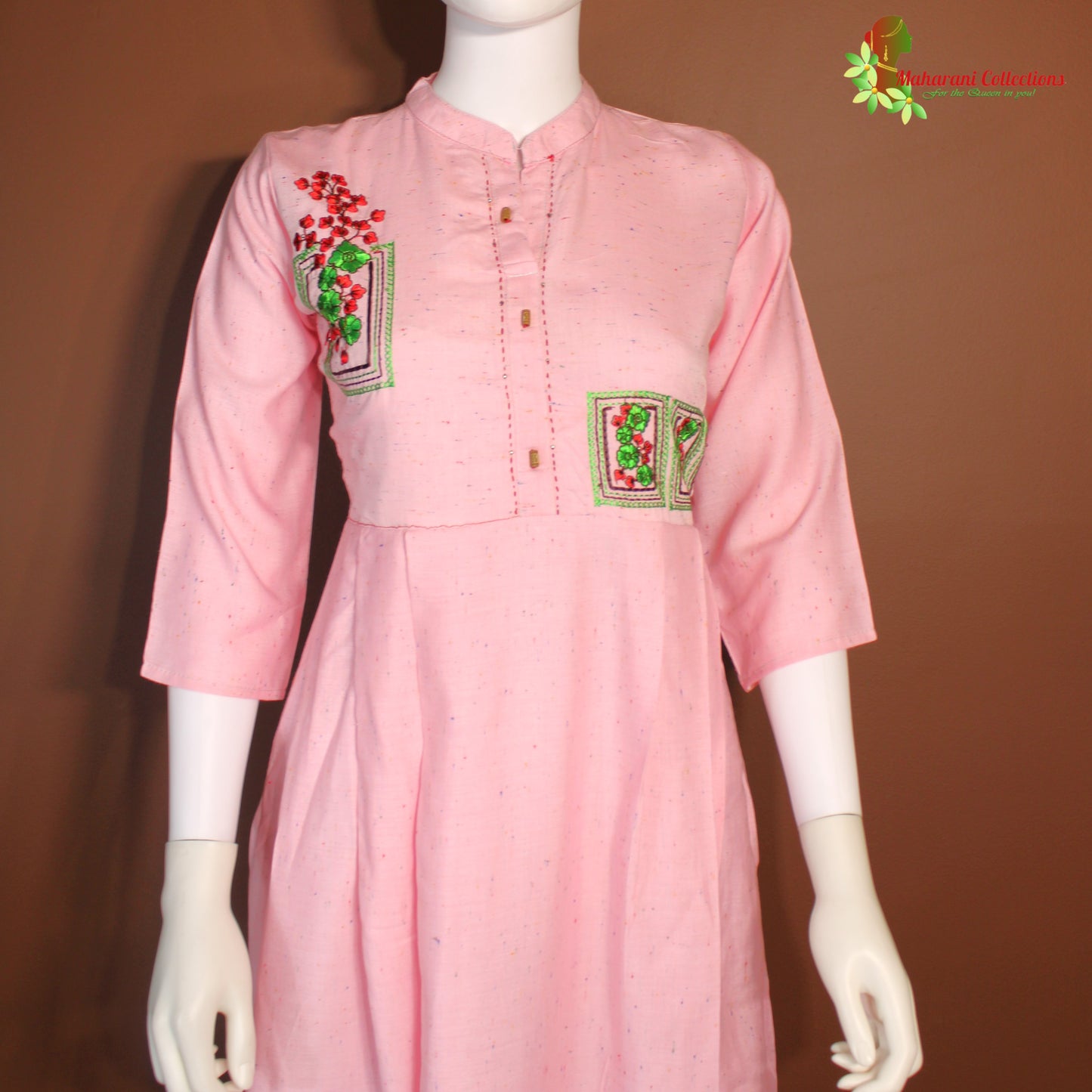 Maharani's Long Dress - Soft Cotton - Light Pink (M)
