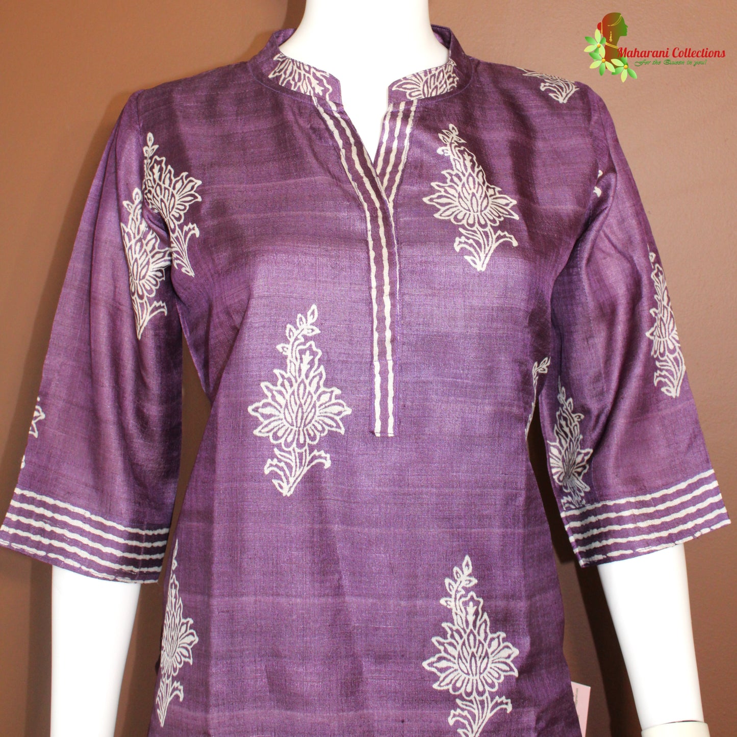 Maharani's Pant Suit - Cotton Silk - Purple (M)