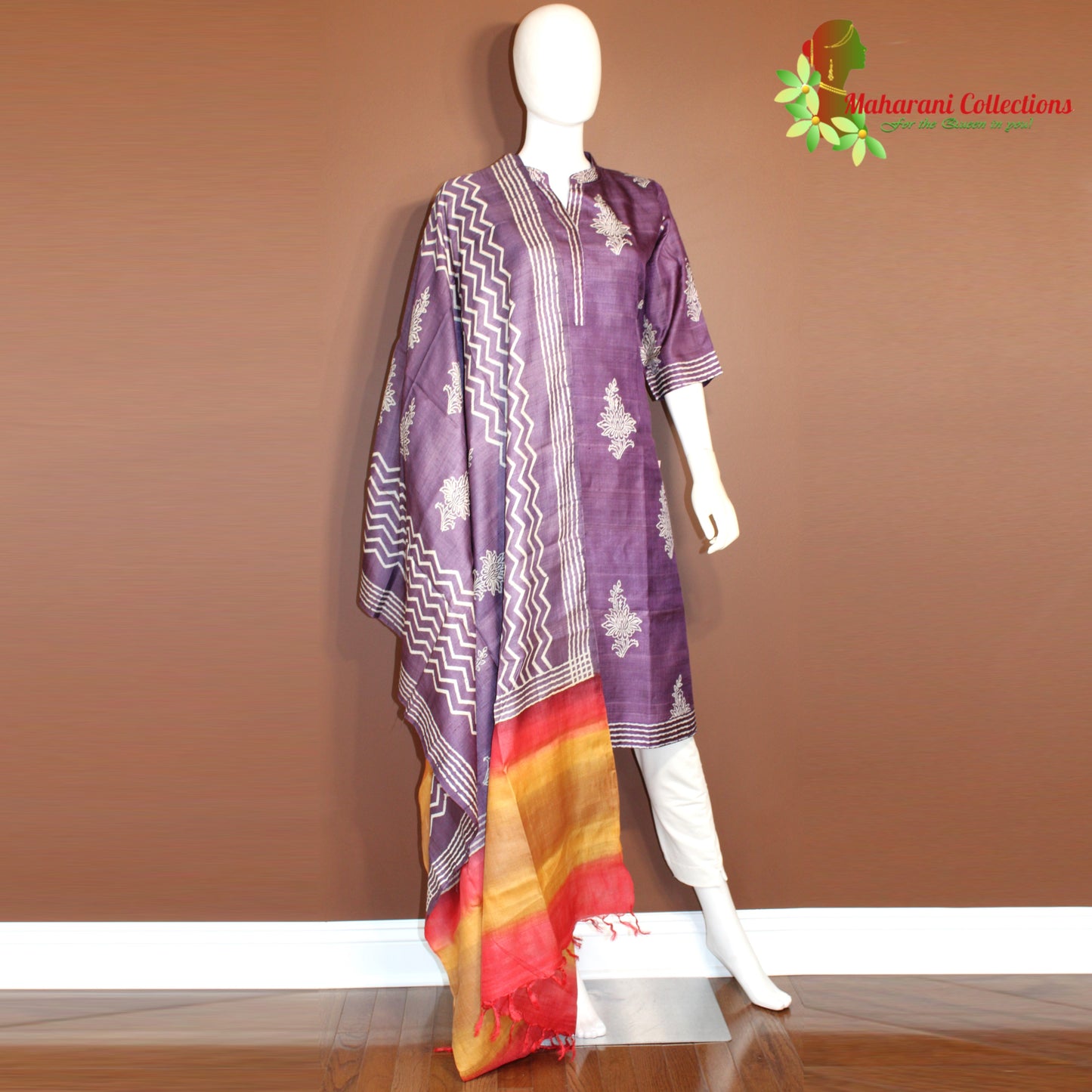 Maharani's Pant Suit - Cotton Silk - Purple (M)