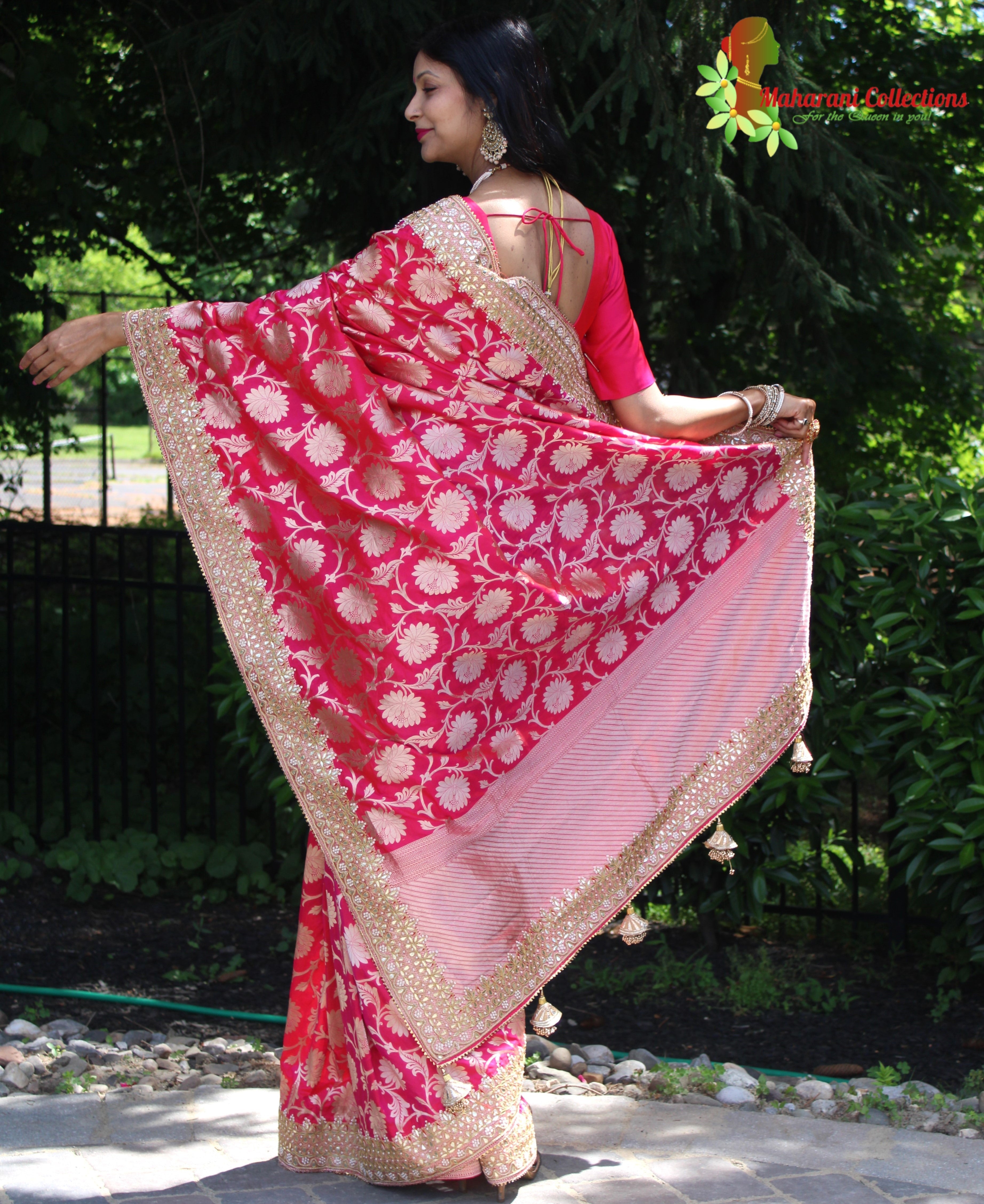 WEDDING SPECIAL RED BRIDAL LATEST BANARASI SILK SAREES BY Kraddle