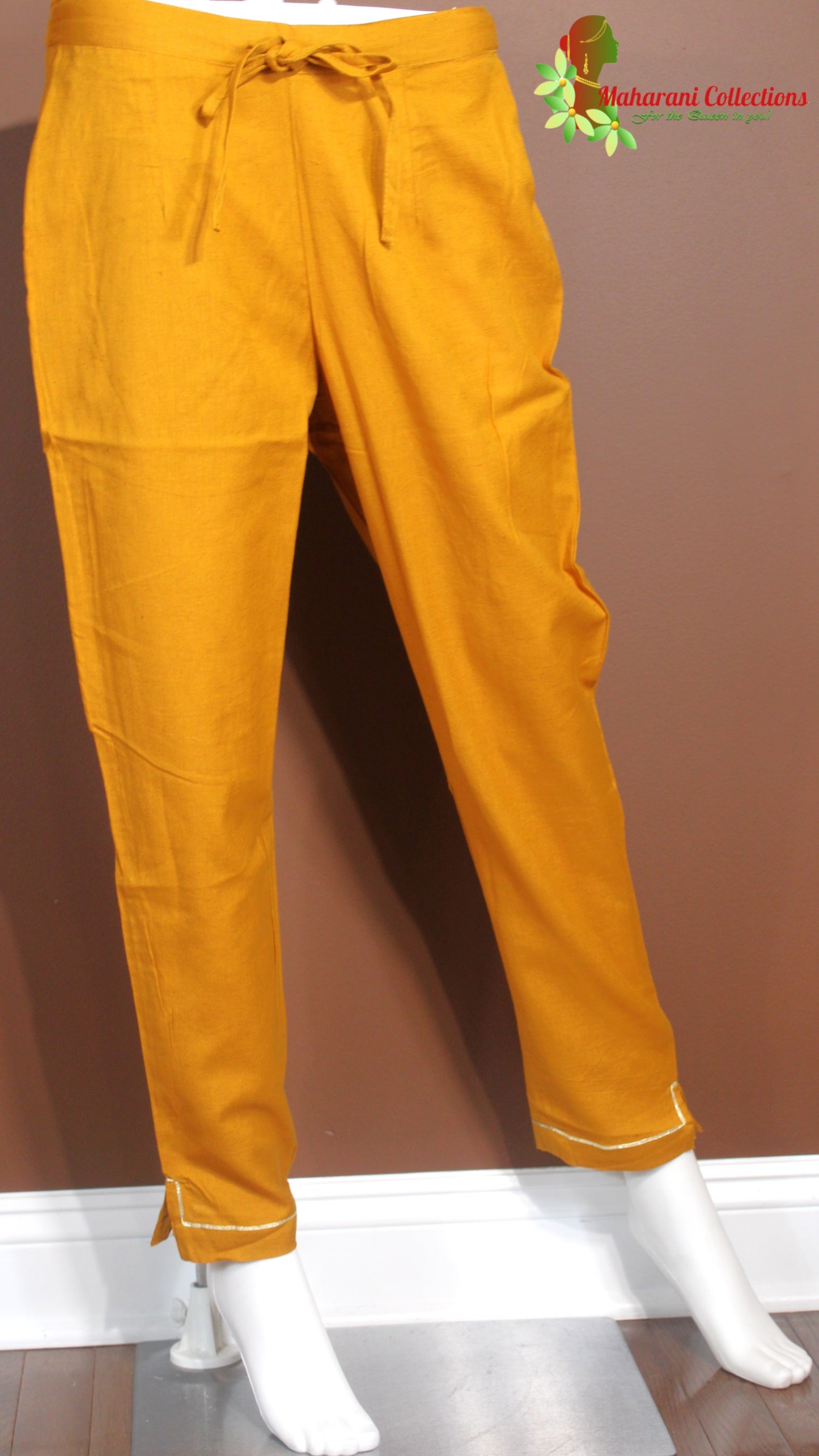 Maharani's Kaftan Suit - Muslin Silk - Mustard Yellow (S, M, L)