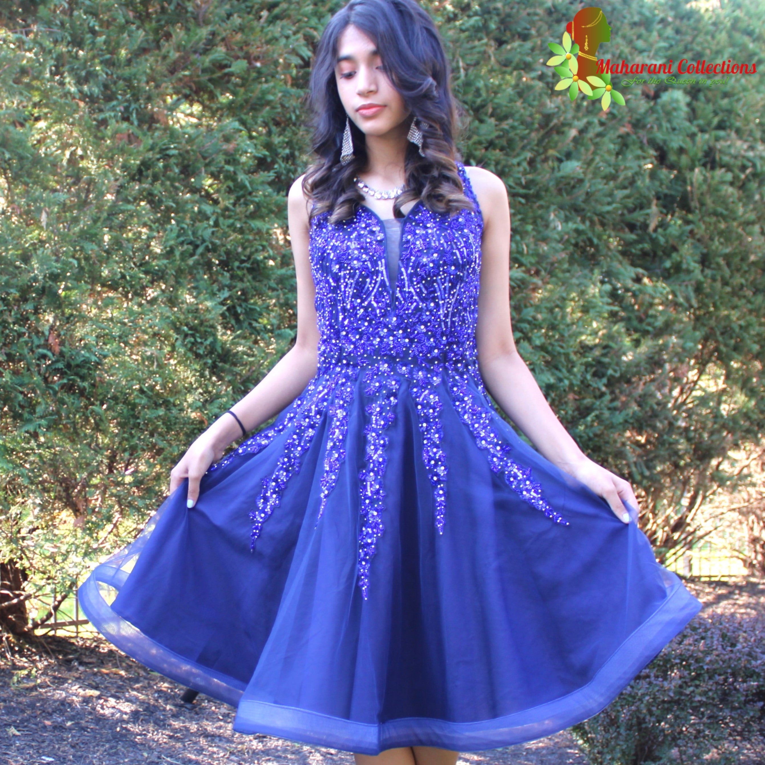 Girls Ethnic Wear – Blue Color Frock | Kasthuribaicompany