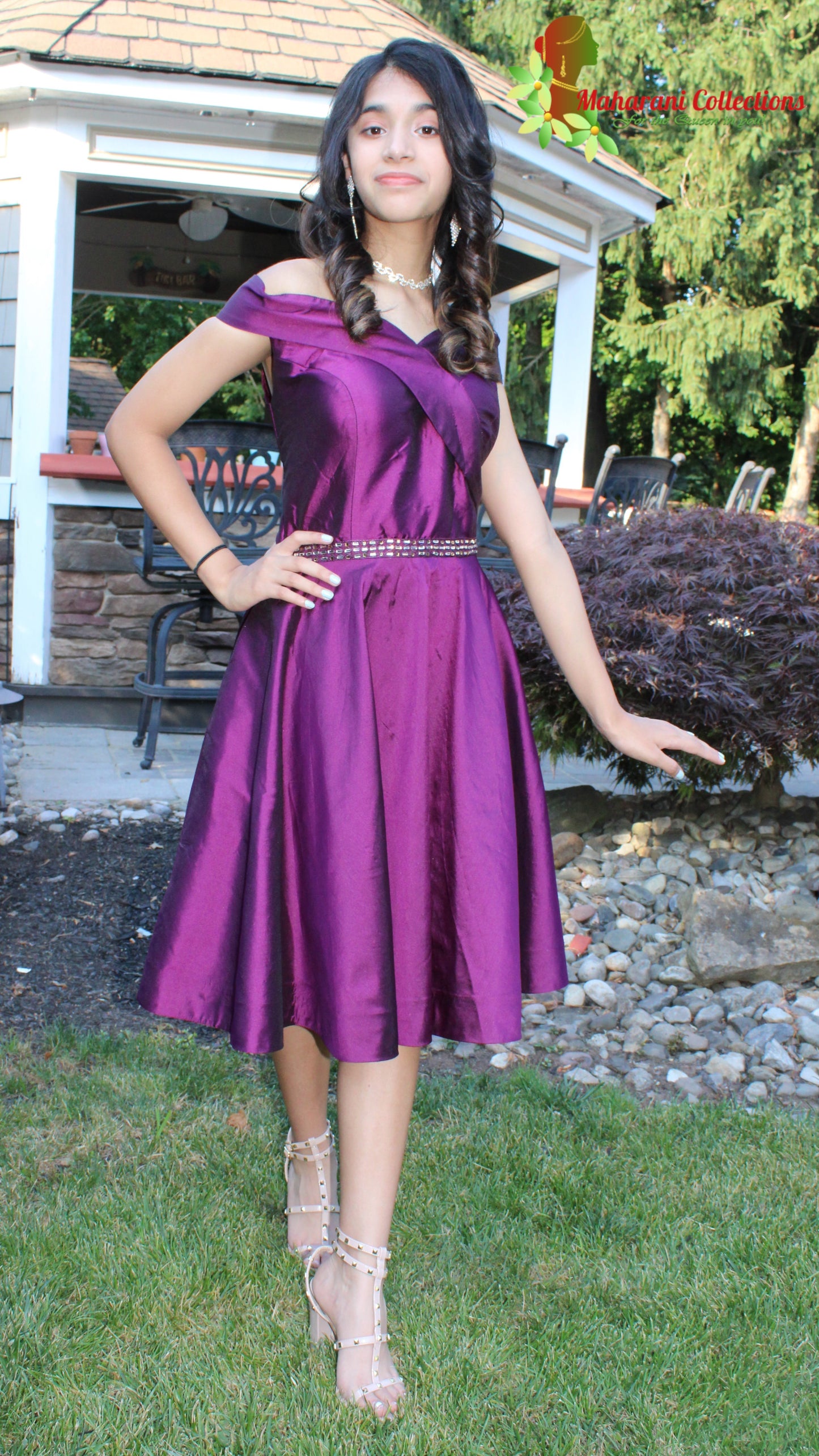 Maharani's Designer Short Formal Dress - Wine/Purple (M)